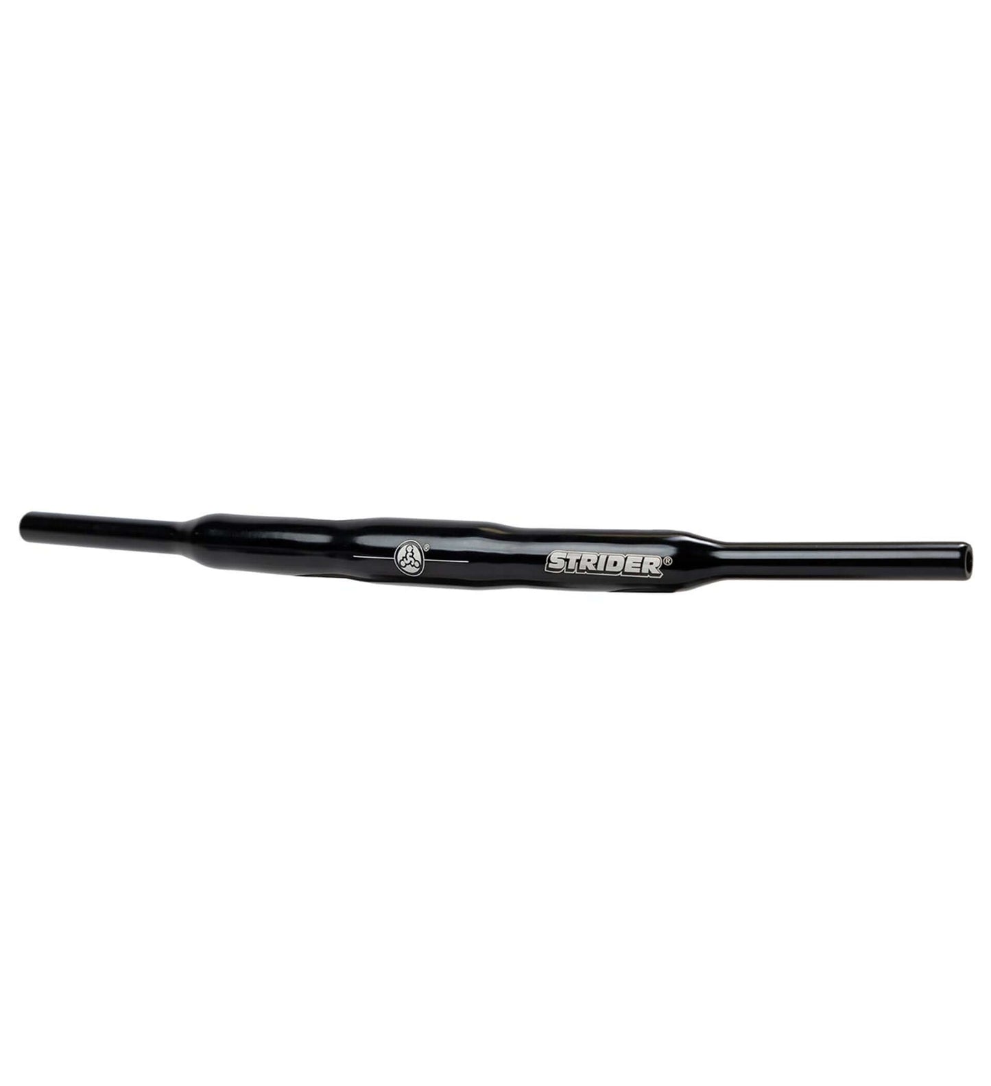 Strider Aluminum Flat Handlebar in sleek black, designed for Strider 12 Balance Bikes, offering lightweight performance.