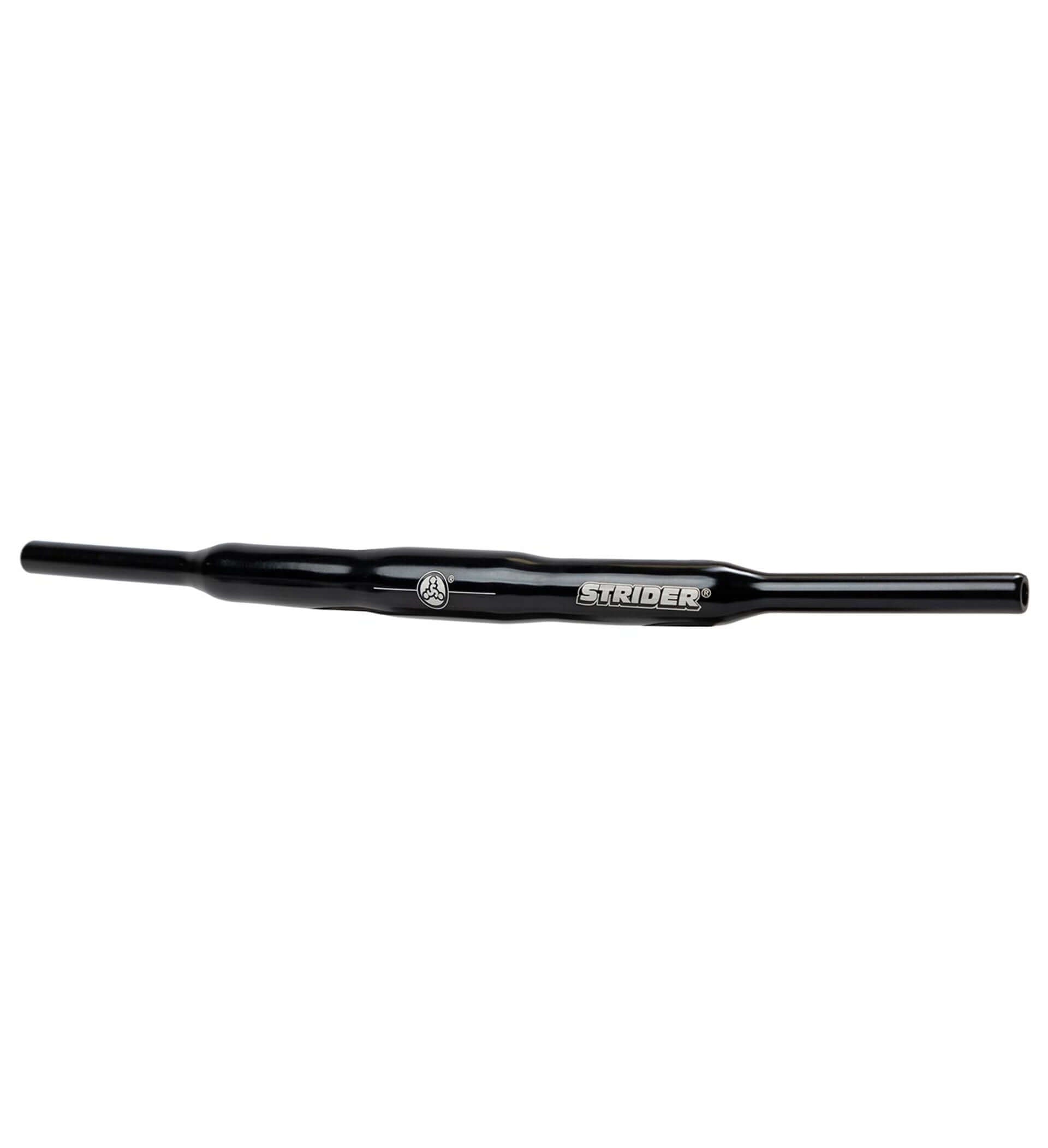 Strider Aluminum Flat Handlebar in sleek black, designed for Strider 12 Balance Bikes, offering lightweight performance.