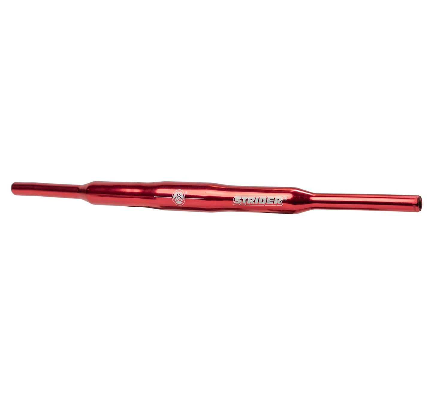 Strider Aluminum Flat Handlebar in sleek red finish, perfect for Strider 12 Balance Bikes, enhancing reach and style.