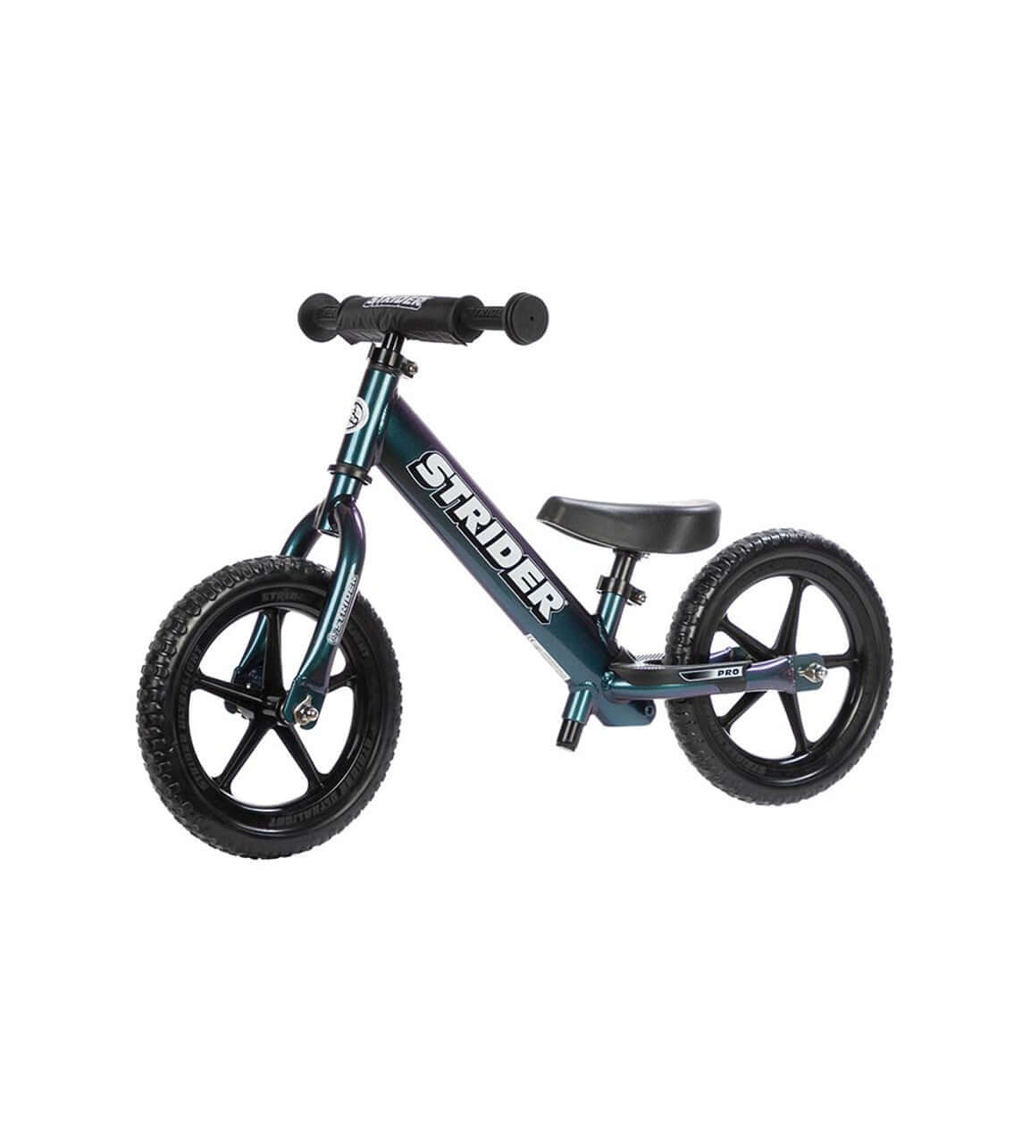 Strider 12 Pro Balance Bike for kids, lightweight frame, no tool assembly, perfect for young riders up to 4 years old.