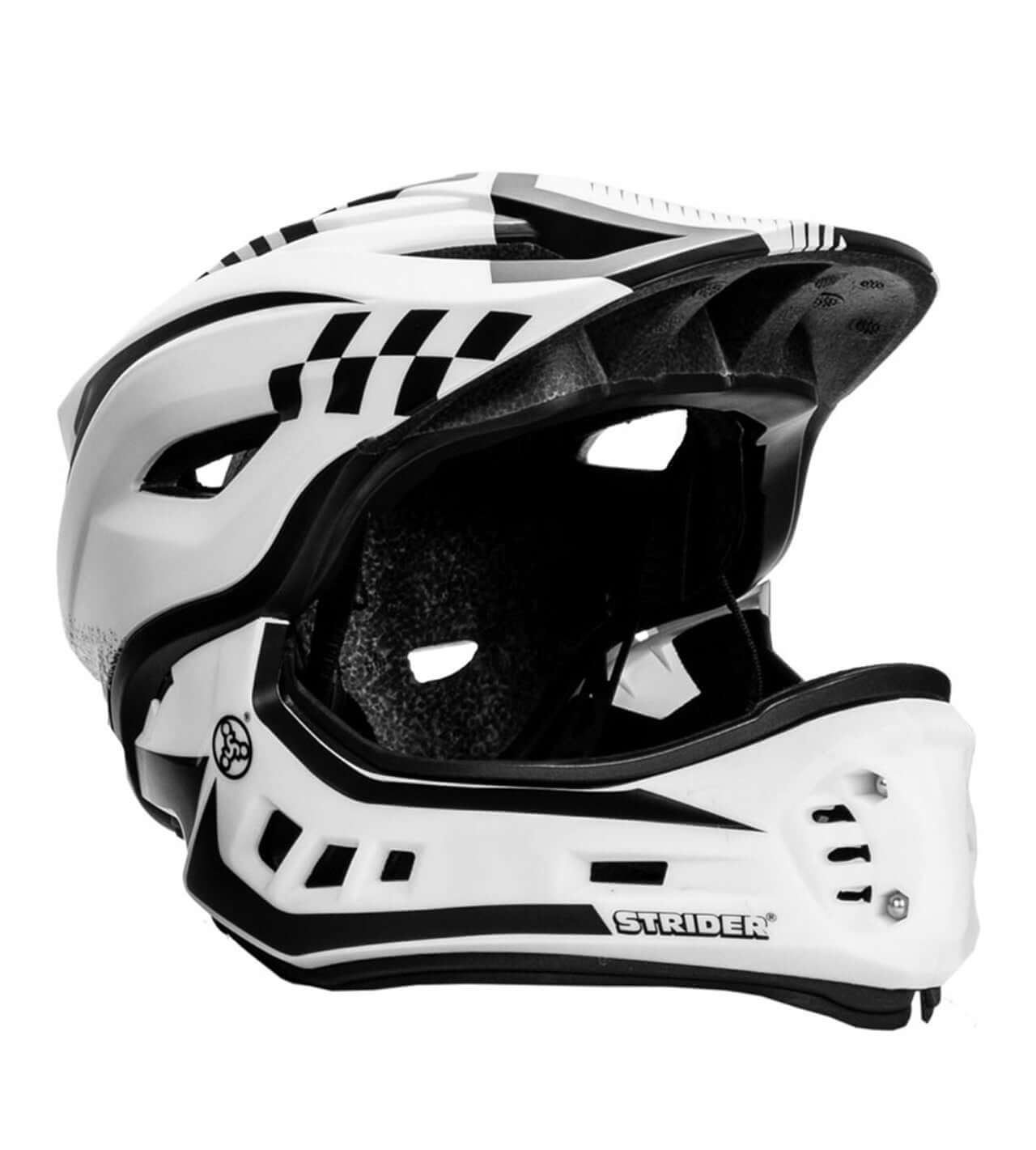 Strider 2-in-1 Full Face Helmet for kids, designed for safety and comfort during biking adventures.