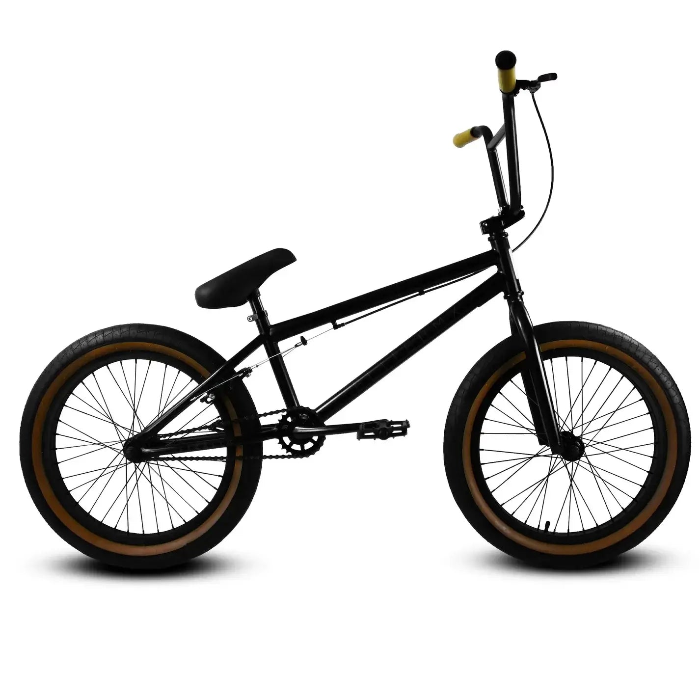Elite BMX Stealth 2024 model bicycle featuring sleek black design and 2.5" street tires.