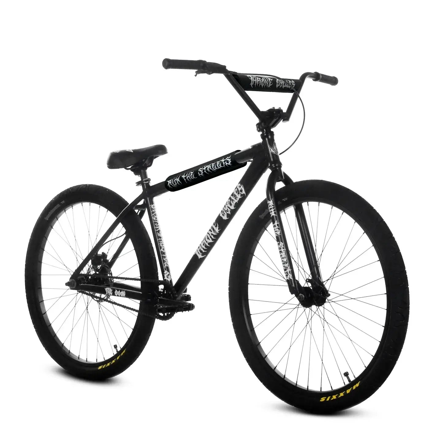 Throne The Goon 29" BMX bike showcasing a sleek black frame and strong components, perfect for tricks and street riding.