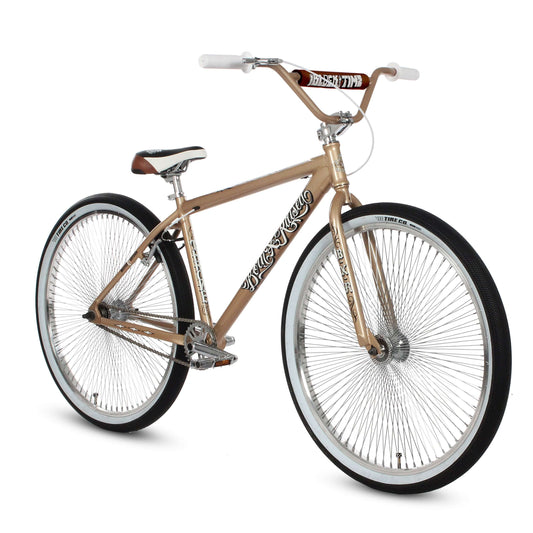 Limited edition Throne The Goon BMX bike with gold frame and intricate design, showcasing classic style and collaboration.