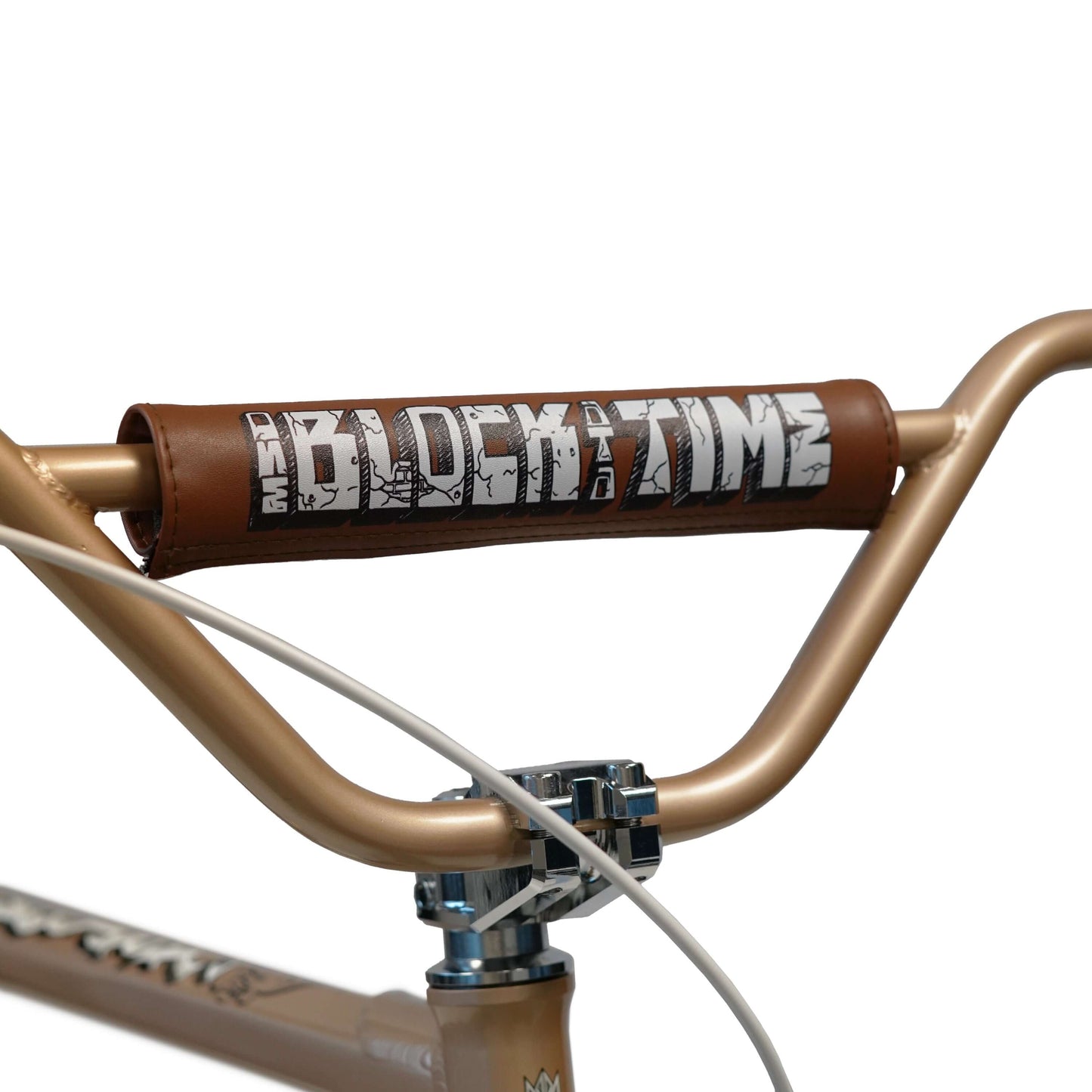 Throne Goon BMX handlebars featuring 'One Block at a Time' graphic in limited edition design.