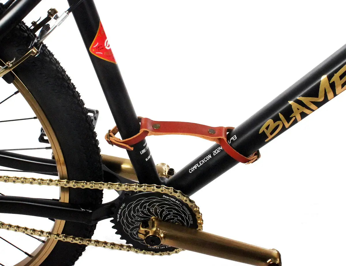 Close-up of the welded yoke and components of the Goon 29" BMX bike, showcasing durability and design.