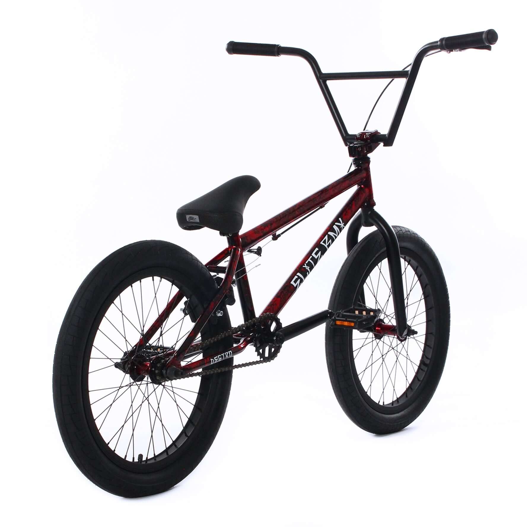 Elite BMX Destro mid-level complete bike showcasing hi-tensile steel frame and 4-piece handlebars.