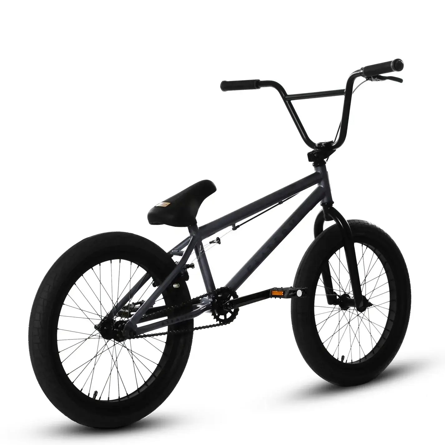 2024 Elite BMX Stealth bike showcasing hi-tensile steel frame, 2.5" tires, and upgraded components for street and park riding.