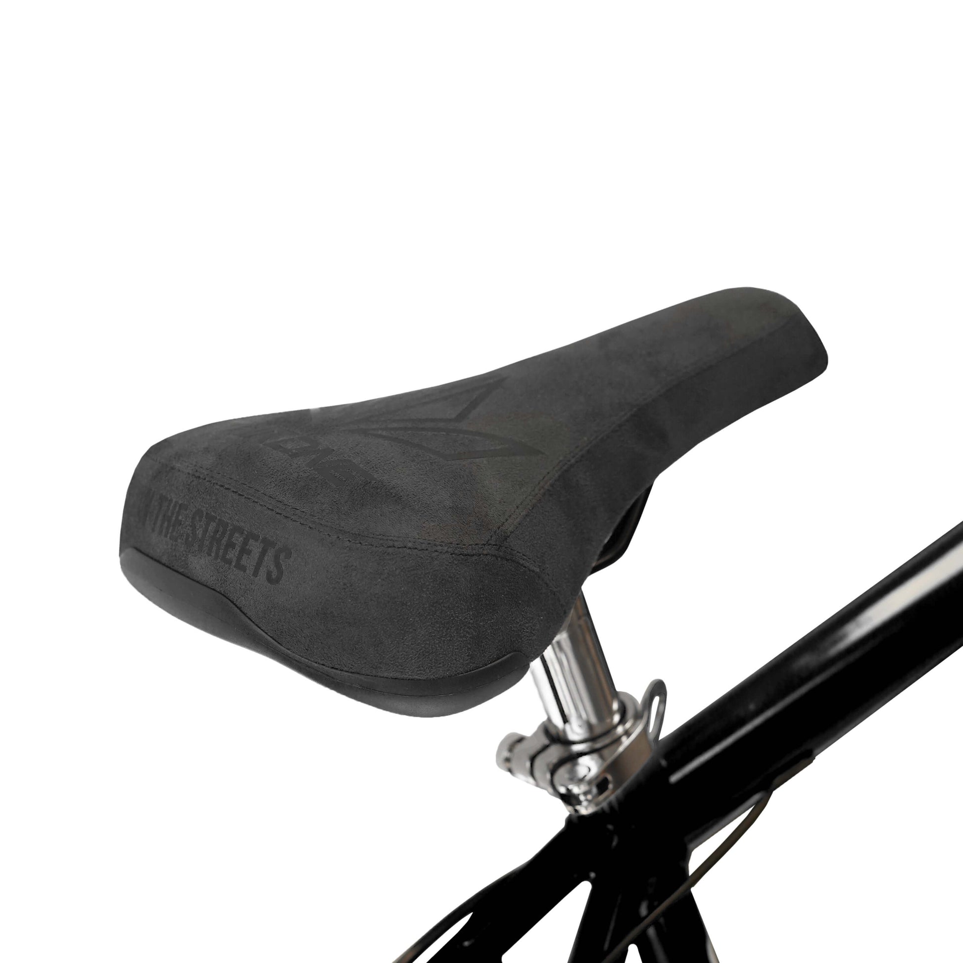 Close-up of the Goon Runner BMX bike seat designed for comfort and durability, perfect for any street riding.