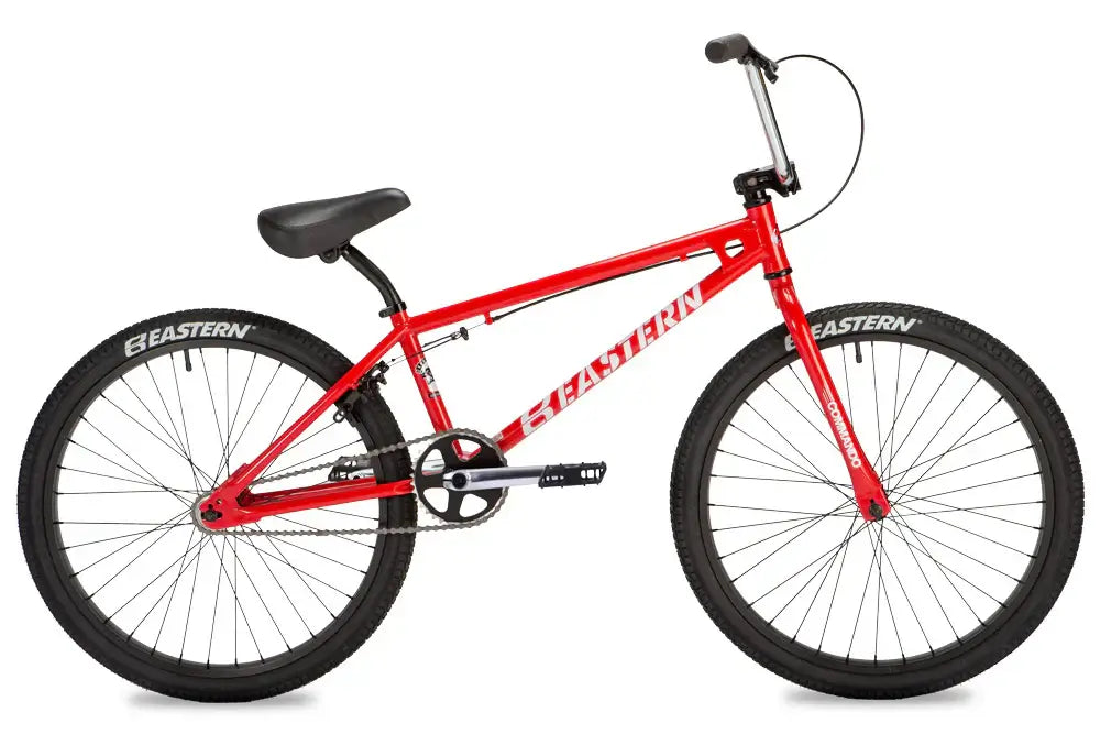 Eastern Bike Commando LTD model with 3 pc cranks, chromo frame, and retro style, showcasing fun design and durability.