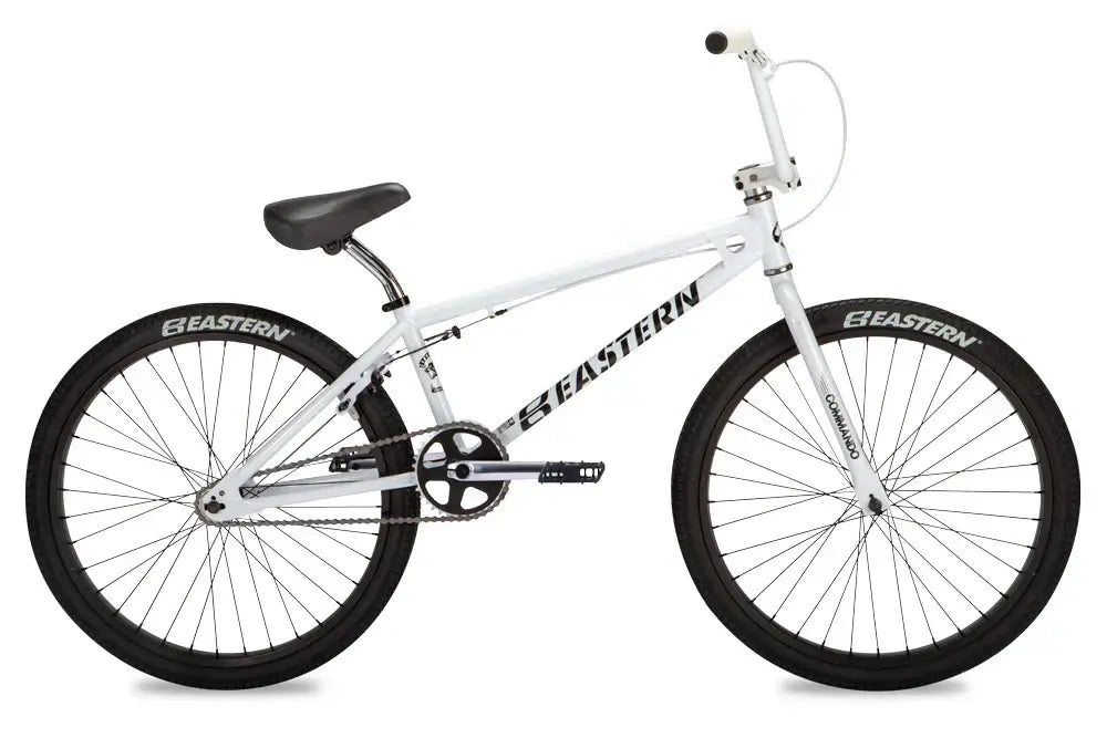 Eastern Bike Commando LTD model in white with 24" wheels and durable chromo frame, perfect for fun and modern riding.