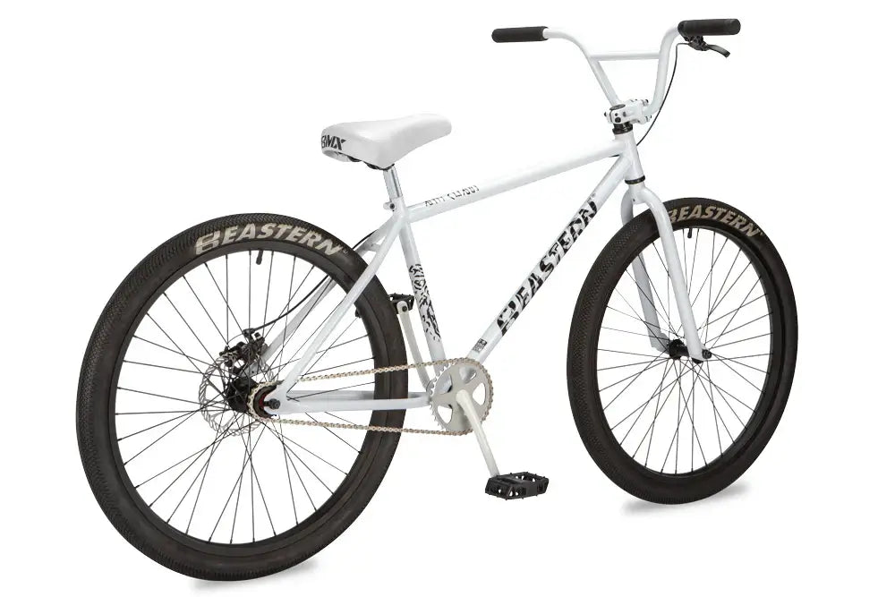 Eastern Bike Growler featuring a mean BMX design, 26-inch tires, mechanical disc brakes, and durable steel construction.
