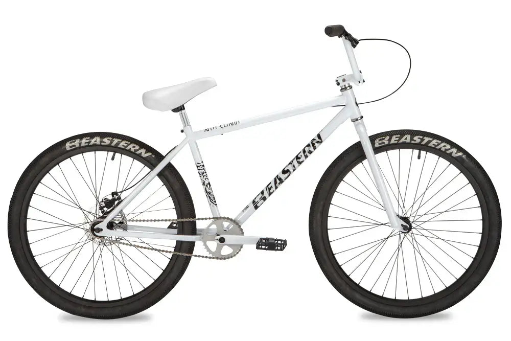 Eastern Bike Growler LTD in white, featuring Eastern logo tires and sleek BMX design for ultimate riding experience.