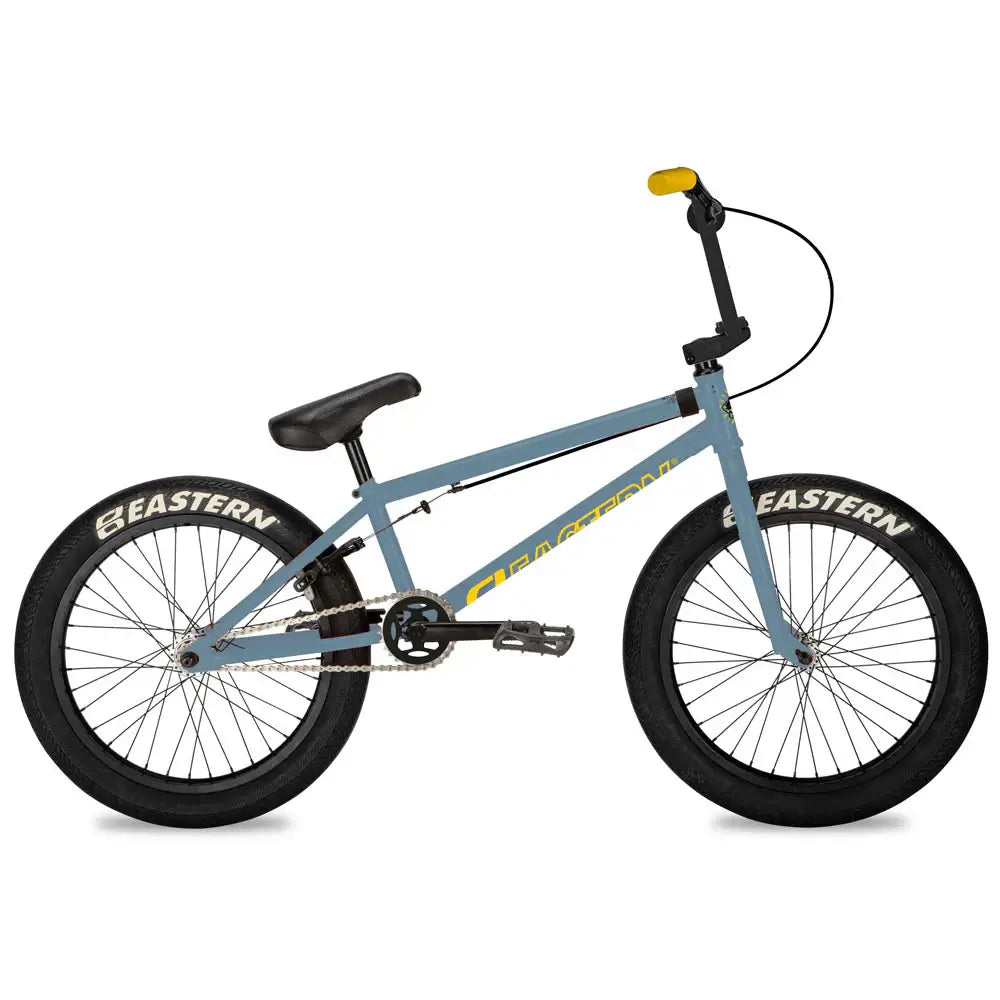 Eastern Wolfdog bike featuring a full chromoly frame, 3-piece cranks, and Squealer tires, perfect for intermediate riders.