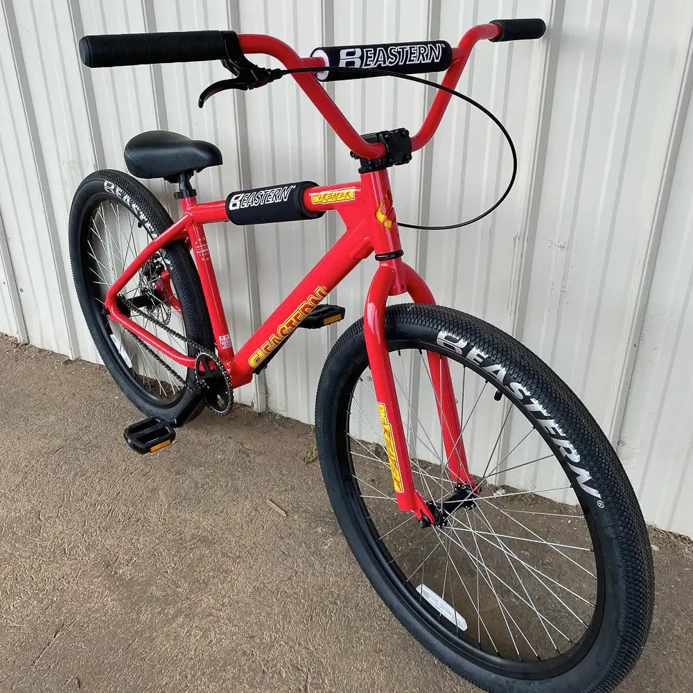 Eastern Bike Big Reaper LTD in vibrant red, showcasing 26" wheels and sturdy construction for street riding.
