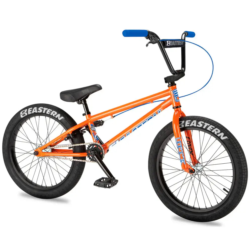 Eastern Bike Cobra in vibrant orange with sealed hubs and durable steel frame, ideal for beginner BMX riders.