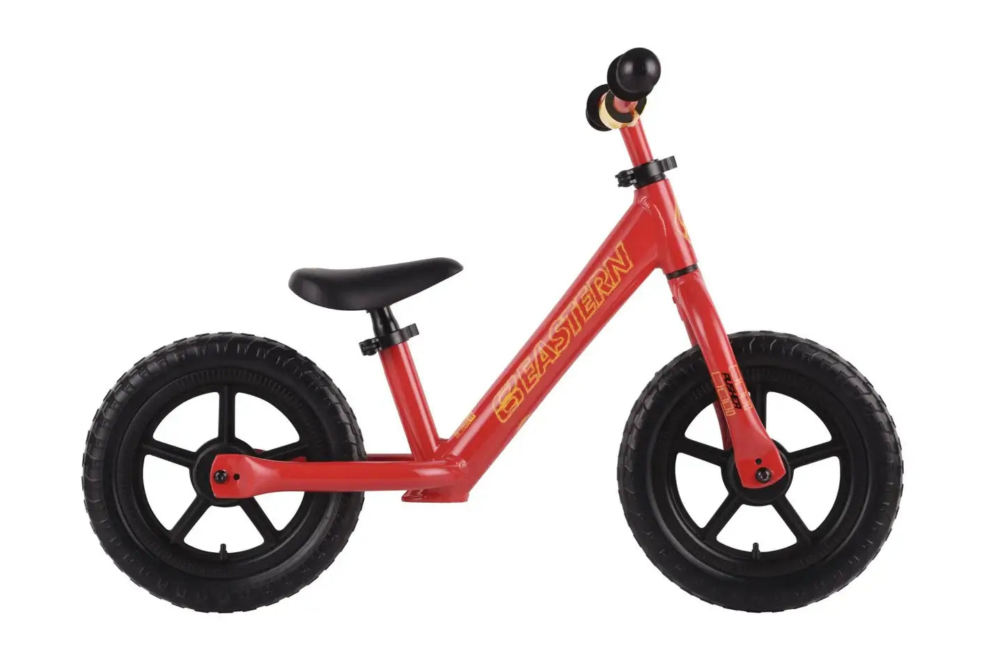 Eastern Pusher Balance Bike in red with EVA tires, adjustable seat, and lightweight frame for kids.