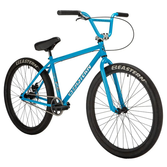 Eastern Bike Growler in blue with BMX design, featuring Eastern logo tires and durable construction.