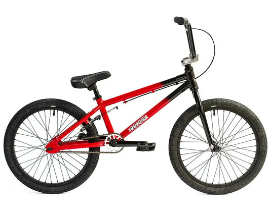 Colony Horizon 20" BMX bike in red and black, featuring a lightweight aluminum frame and 20" wheels for beginner riders.
