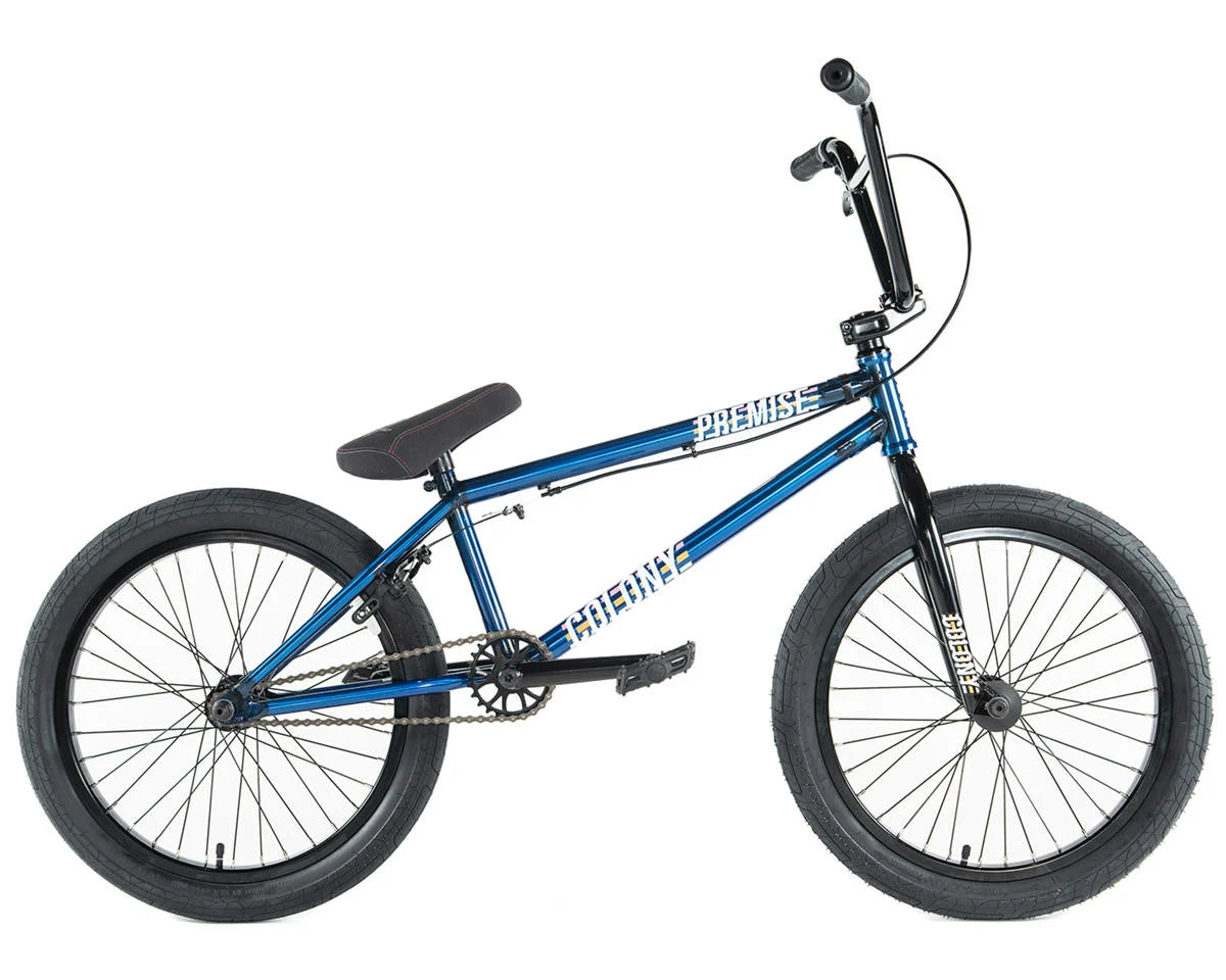 Colony Premise 20-inch BMX bike with a full chromoly frame and aftermarket parts in blue finish.