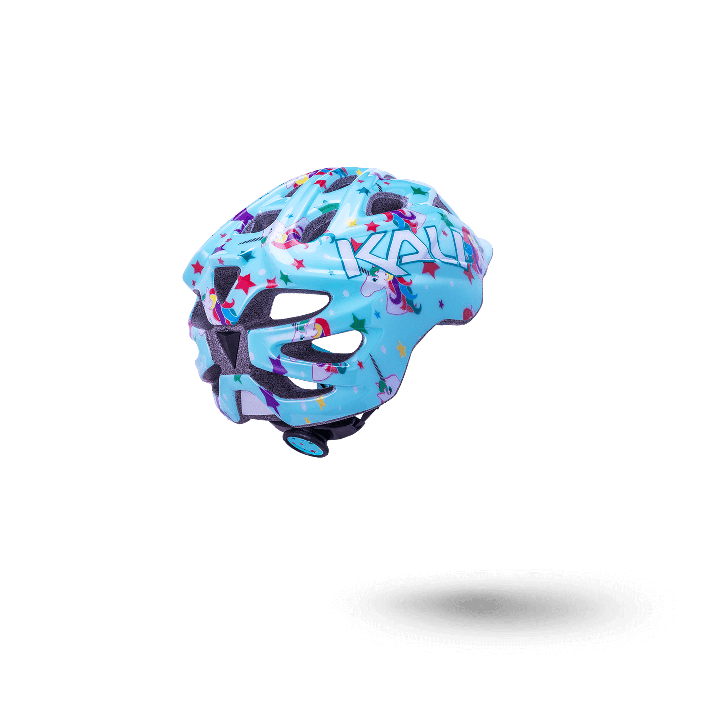 Chakra Child helmet designed for kids, featuring a vibrant blue color and playful graphics, perfect for young skaters.