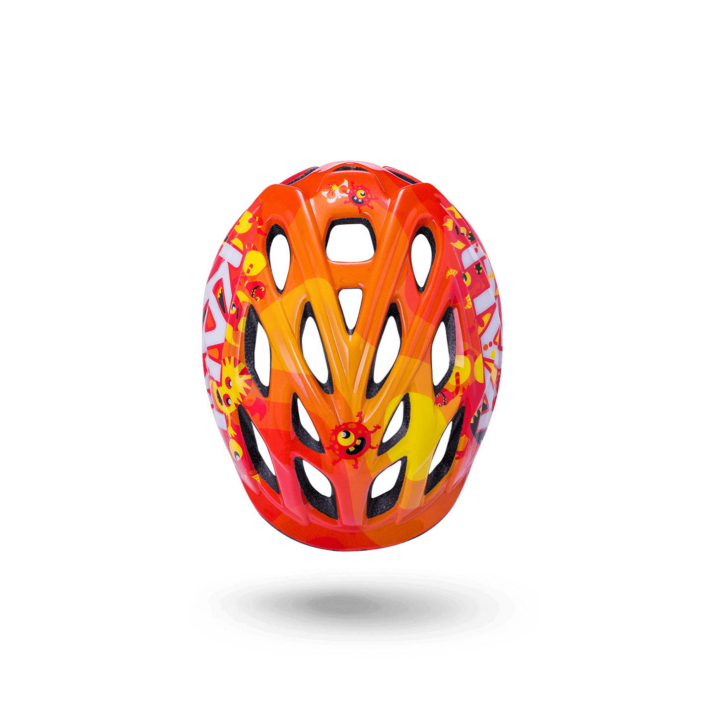 Chakra Child colorful safety helmet for kids aged one and up, featuring vibrant orange and yellow design.