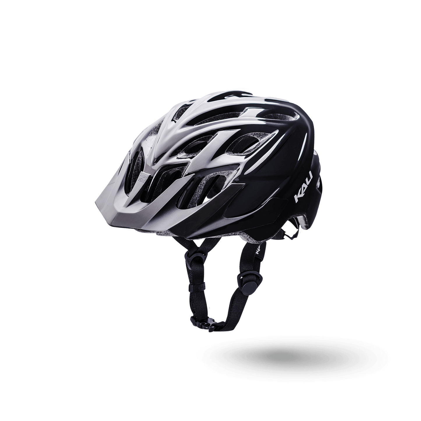 Chakra Solo bike helmet in black and silver, designed for safety and comfort during rides.