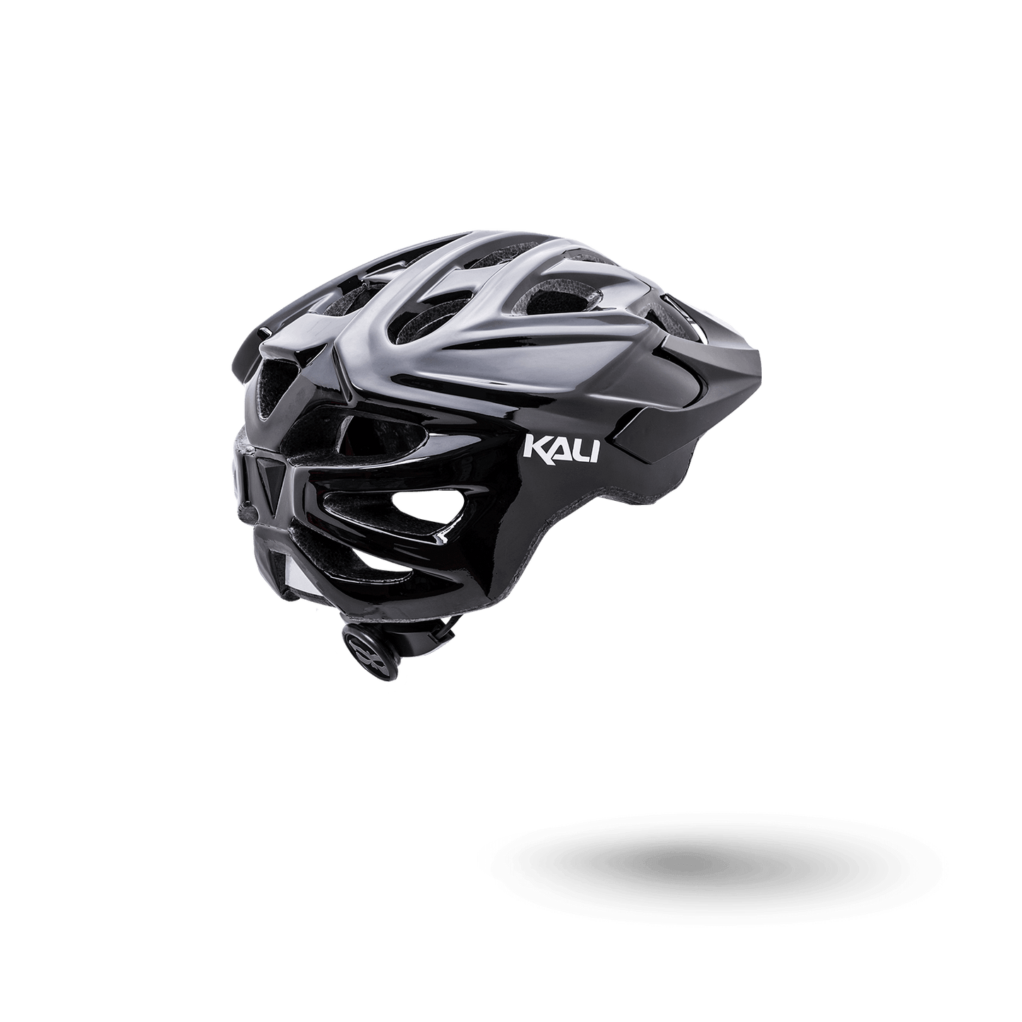 Chakra Solo black cycling helmet by Kali with advanced ventilation and sleek design, ideal for maximum comfort.