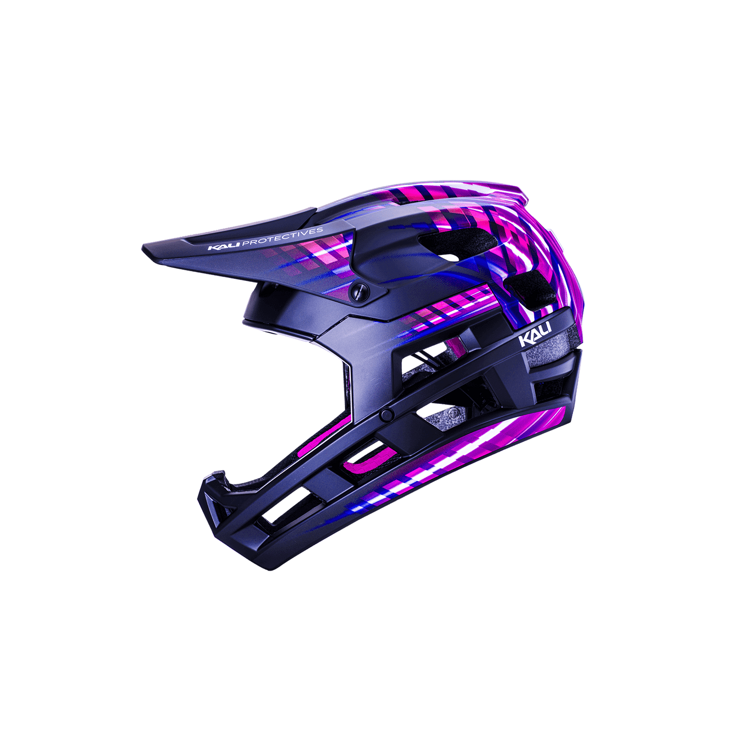 DH Invader protective helmet with a sleek design featuring purple and black colors.
