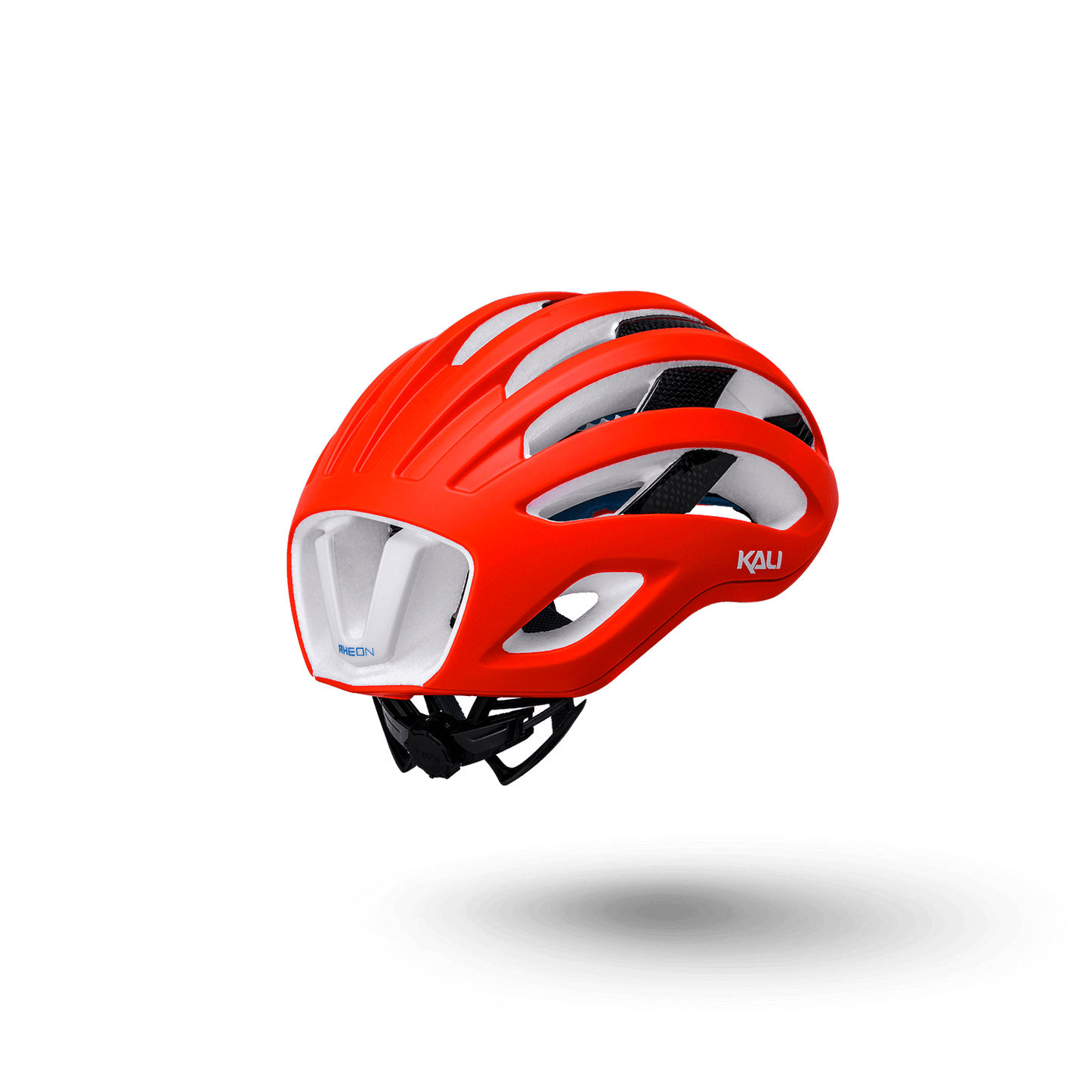 Grit Carbon helmet in vibrant red and white, designed for maximum protection on all types of roads.