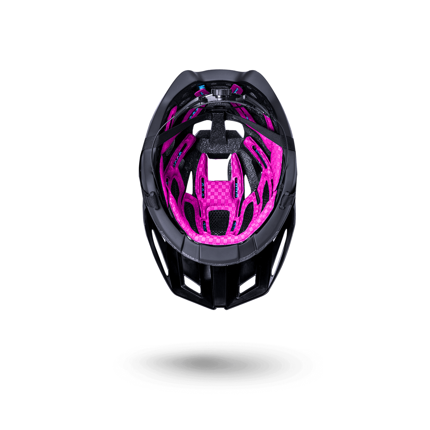 Interceptor 2.0 helmet with a sleek black exterior and vibrant pink interior, perfect for summer adventures.