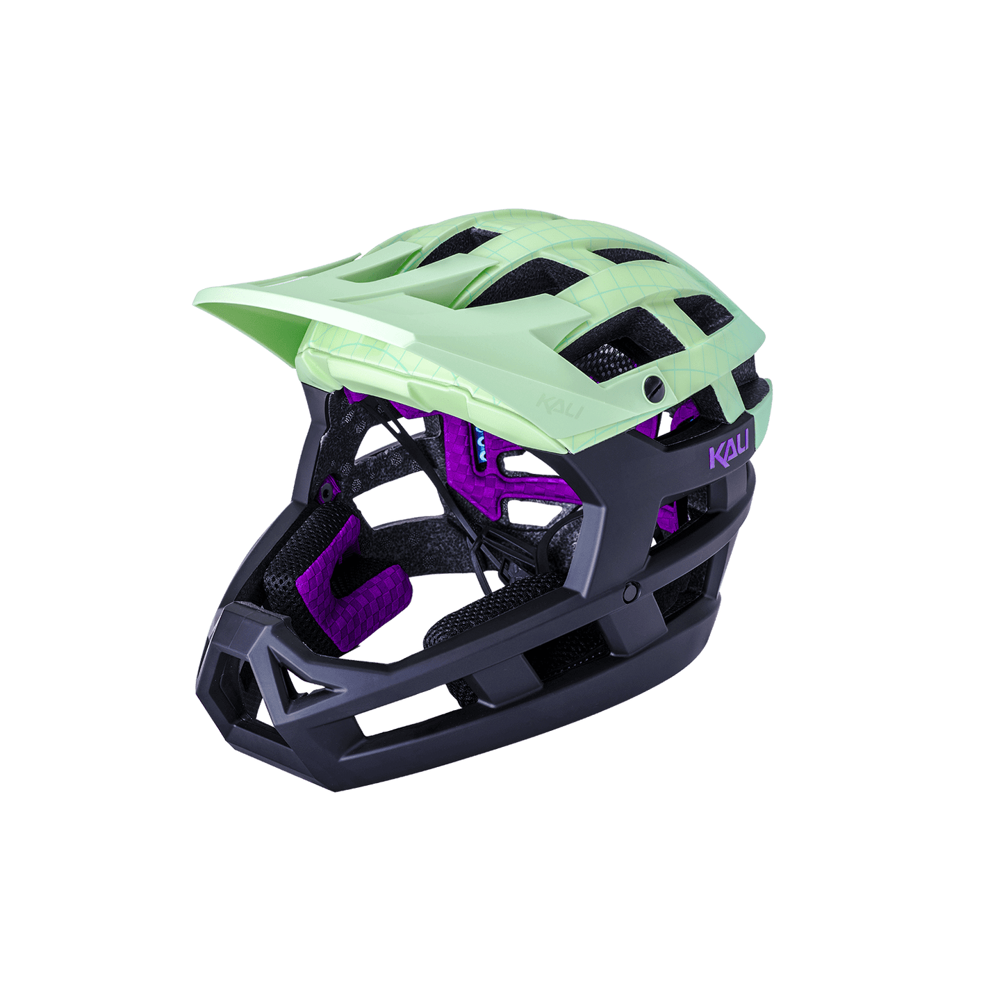 Kali Invader 2.0 trail helmet in green and black, designed for ultimate protection and performance.