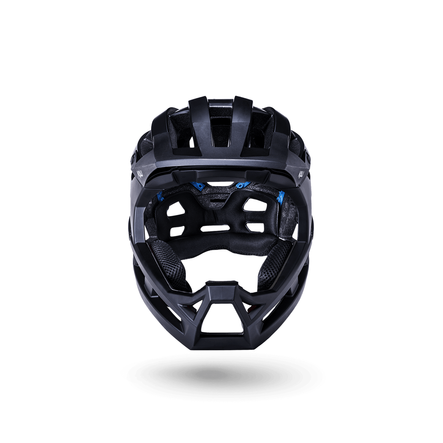 Front view of the Invader 2.0 trail helmet, showcasing sleek design and ventilation features for optimal performance.