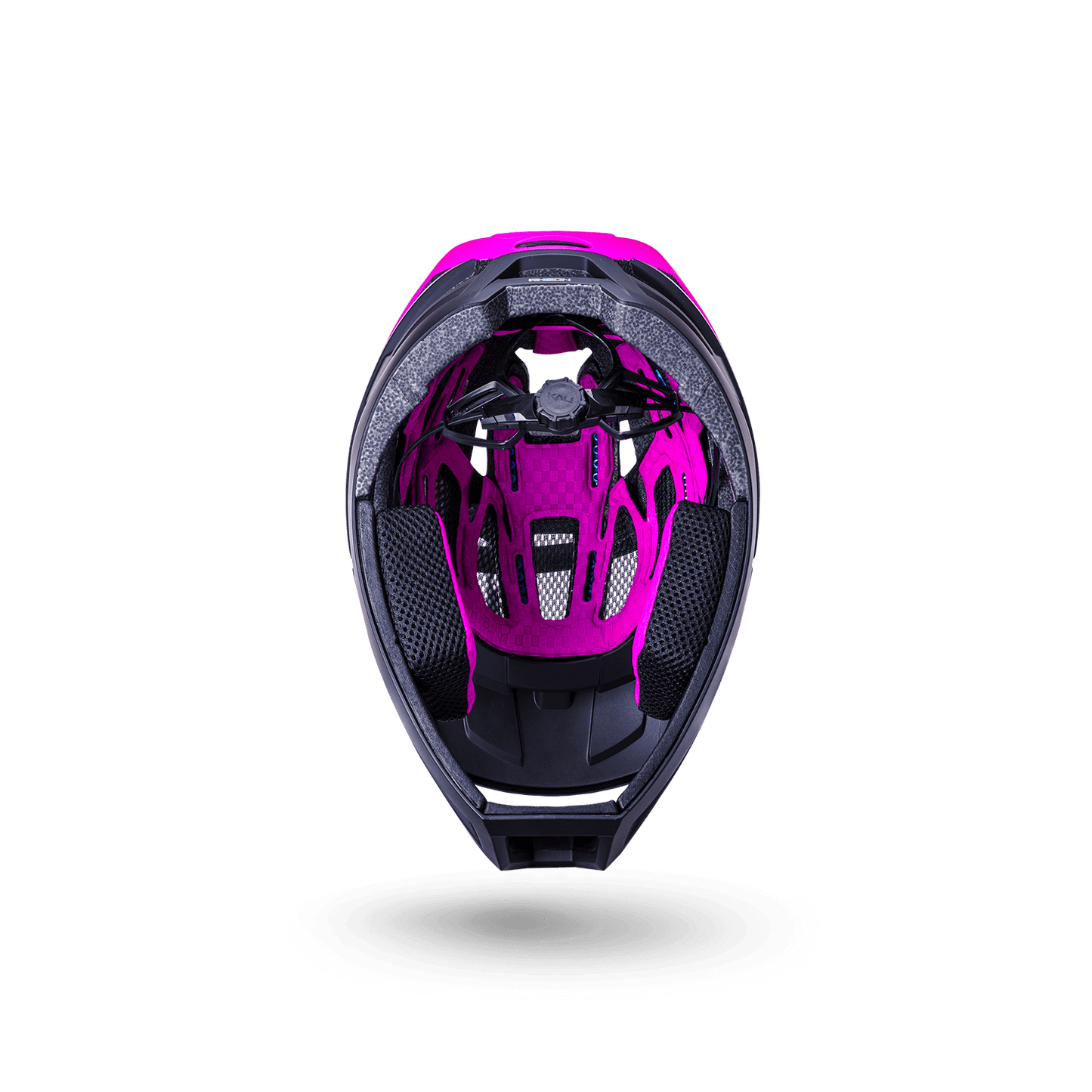 Invader 2.0 trail helmet in a vibrant pink interior, designed for ultimate protection and comfort on the trails.