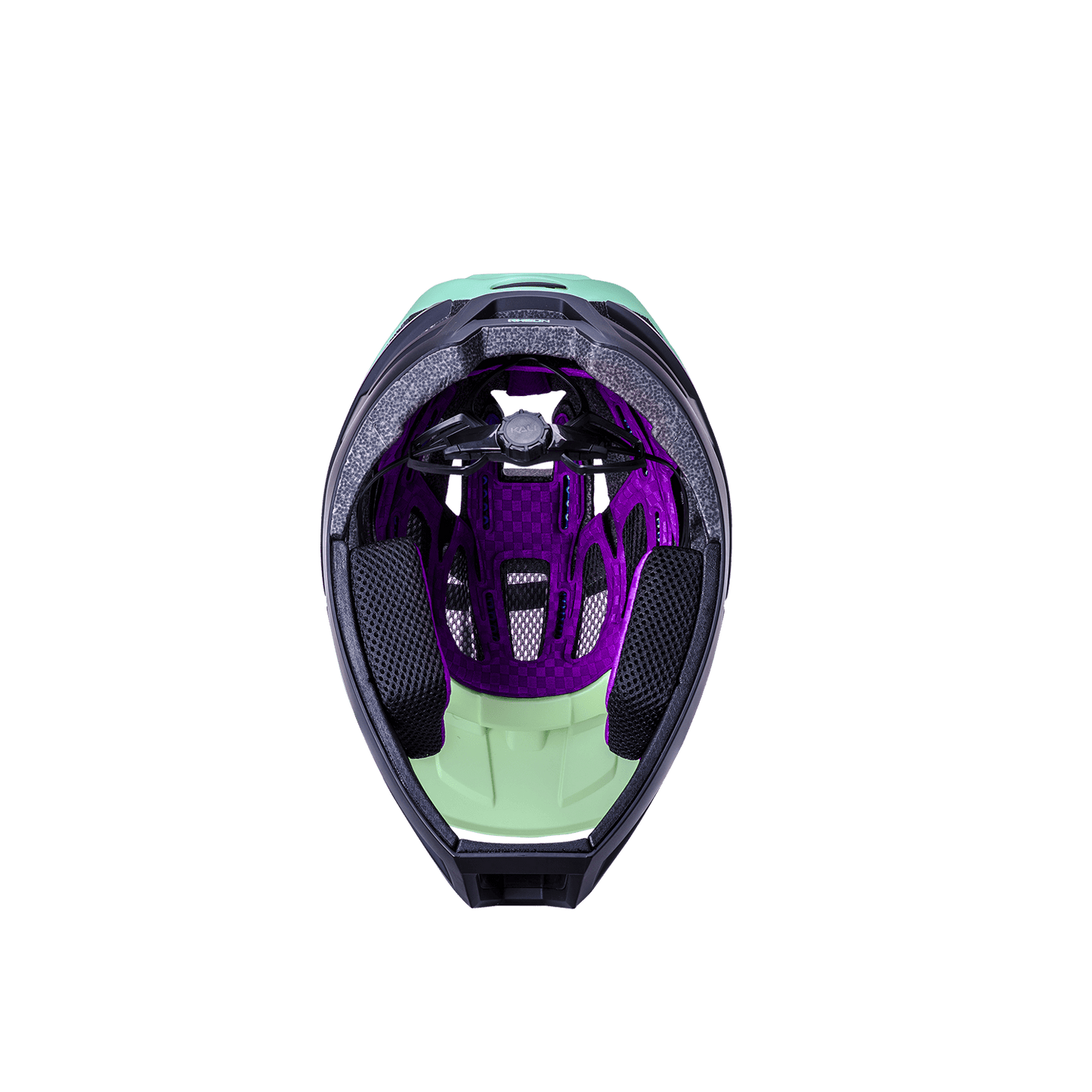 Top view of the Invader 2.0 trail helmet showcasing its interior design and padding.