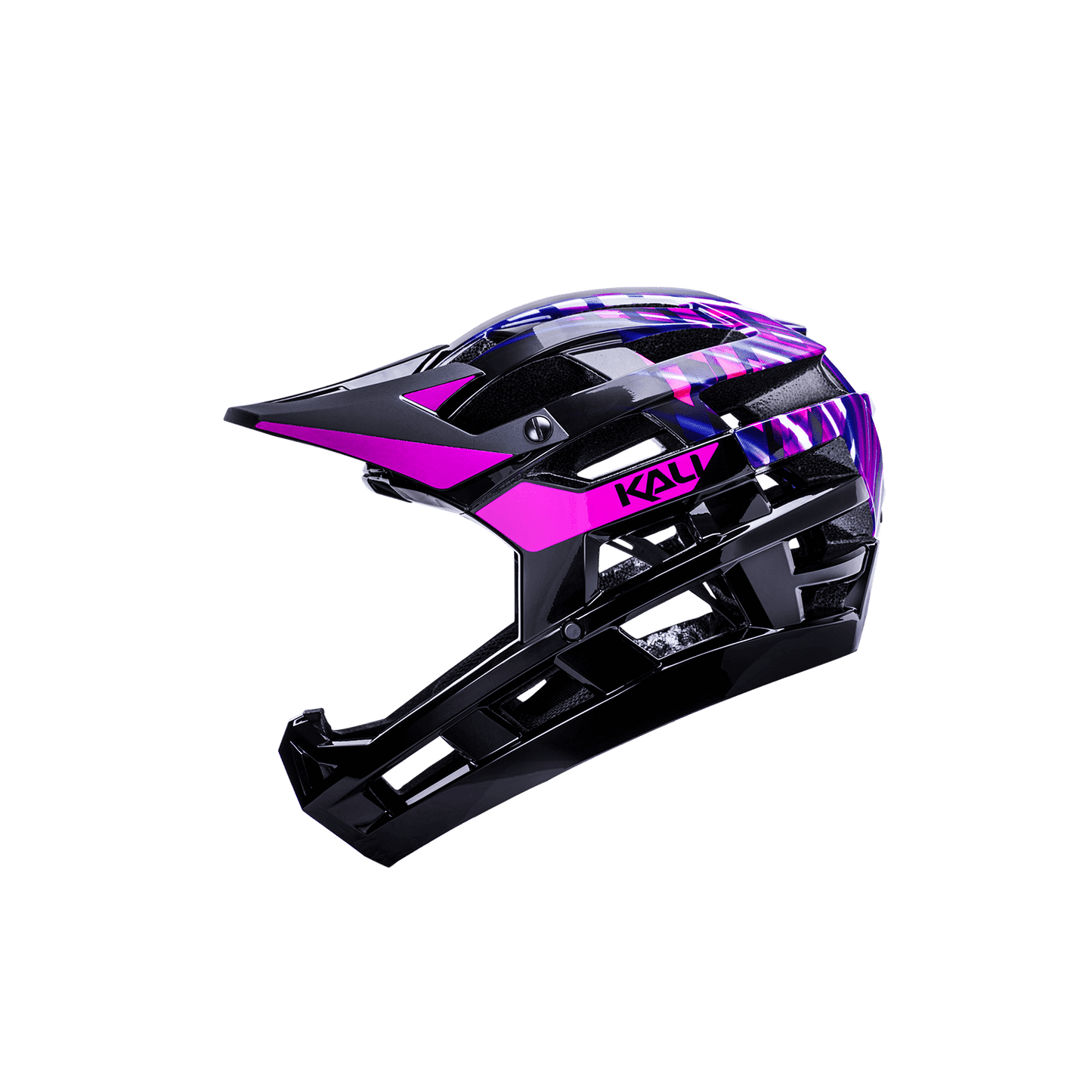 Invader 2.0 trail helmet in black and purple design, engineered for ultimate protection and performance on trails.