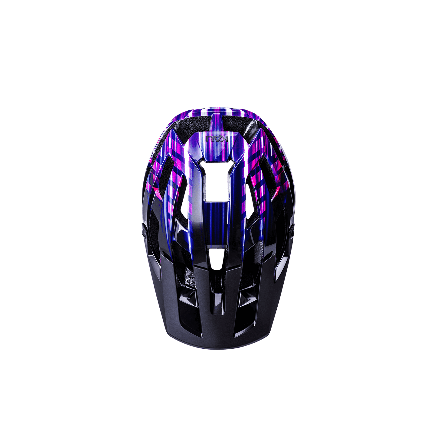 Invader 2.0 trail helmet in black and purple design, offering ultimate protection for outdoor adventures.