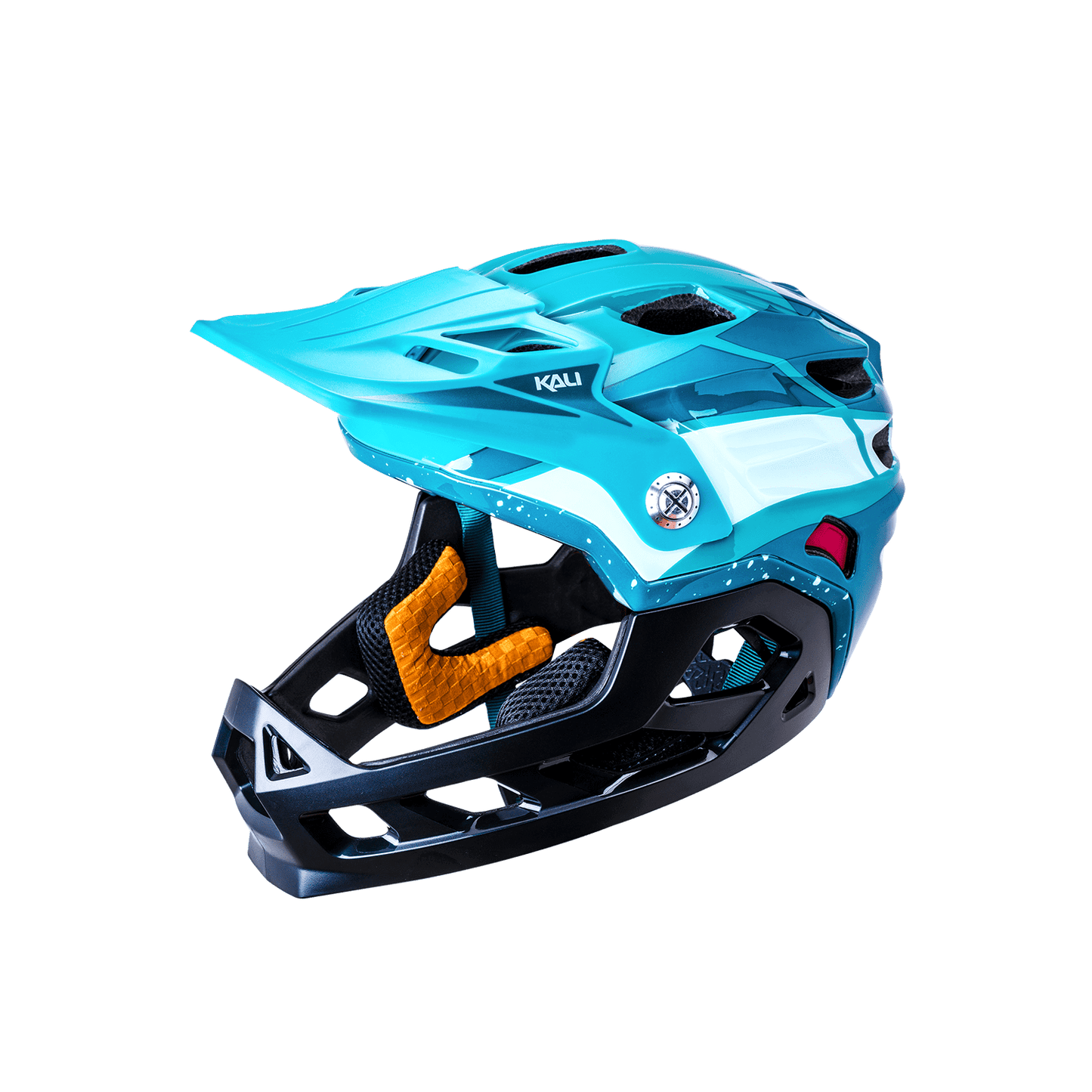 Maya Full Face Child bike helmet in turquoise, ideal for young adventure seekers and providing optimal protection.