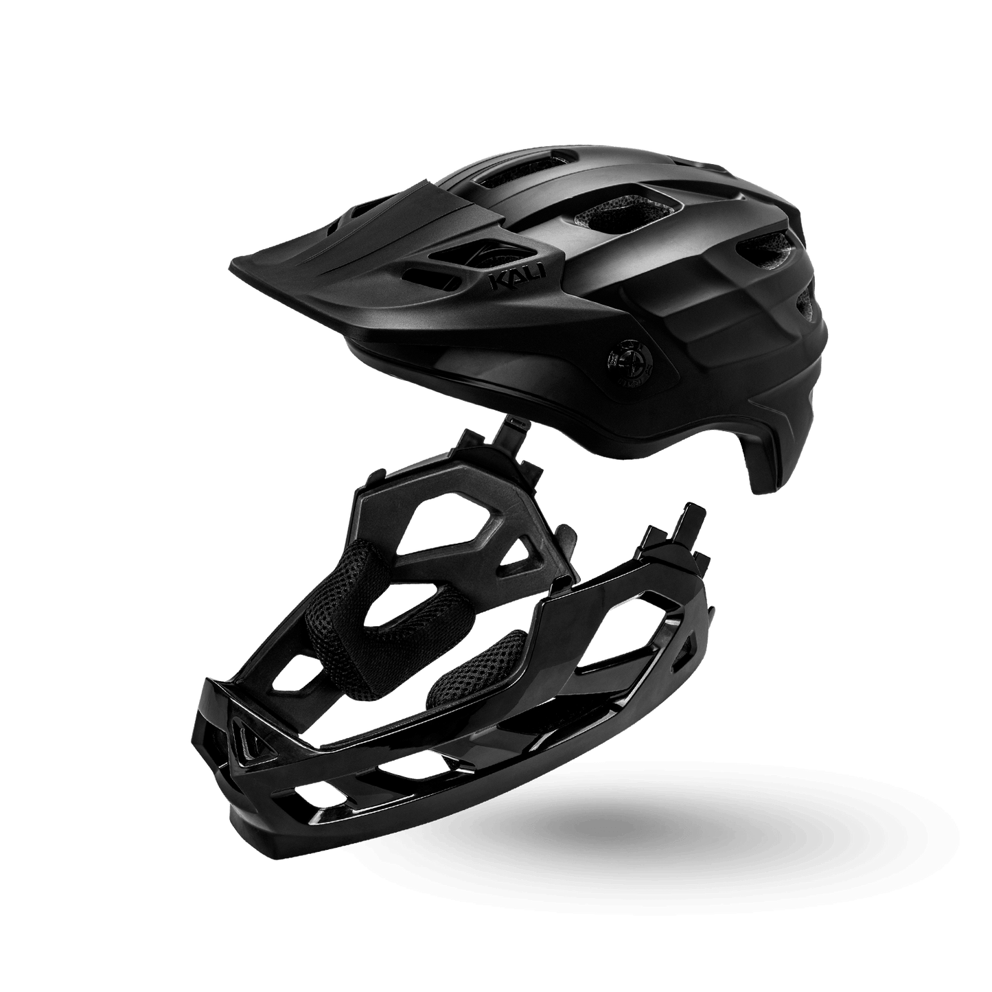 Maya Full Face Child helmet in matte black, designed for safety and comfort for young riders.