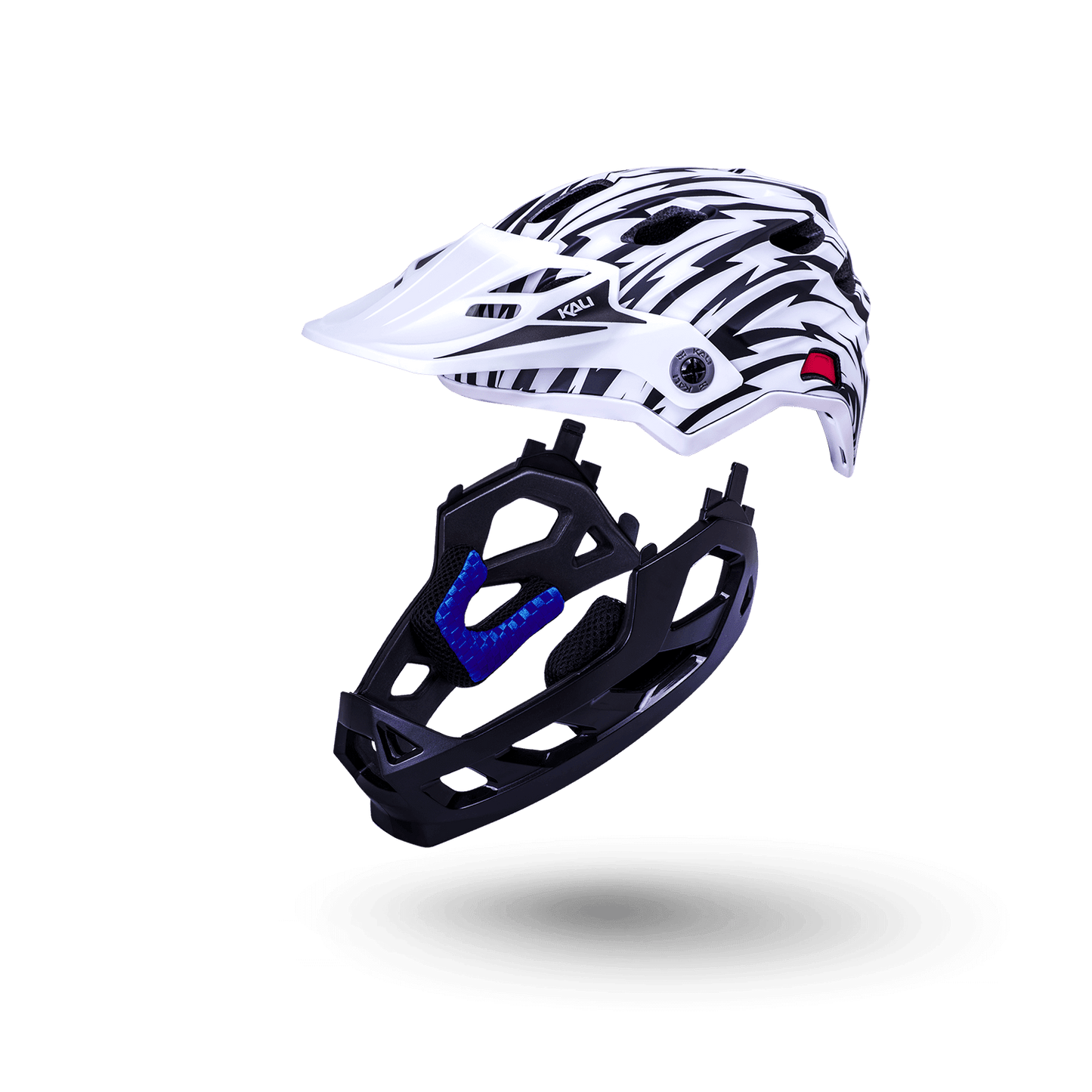 Maya Full Face Child helmet designed for young riders, featuring a stylish black and white design.