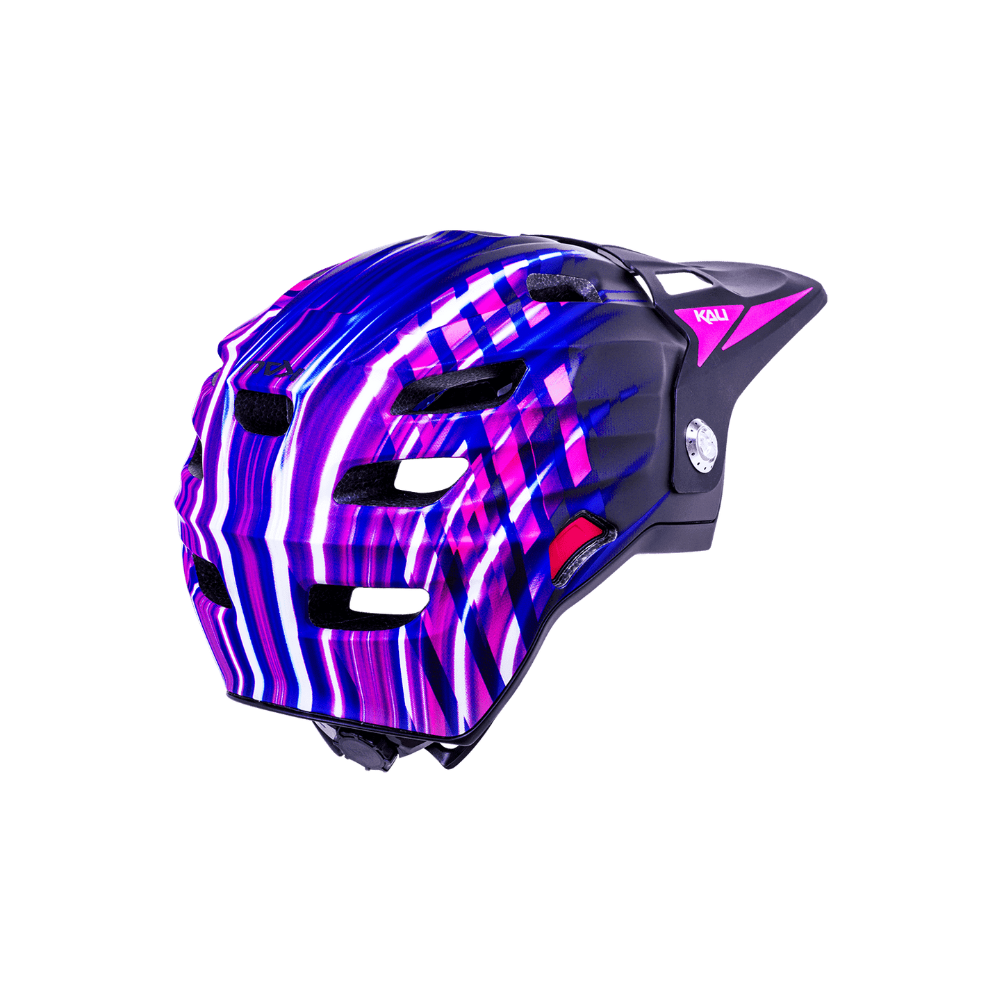 Maya Full Face Child helmet in vibrant purple and blue design, perfect for kids who love adventure sports.