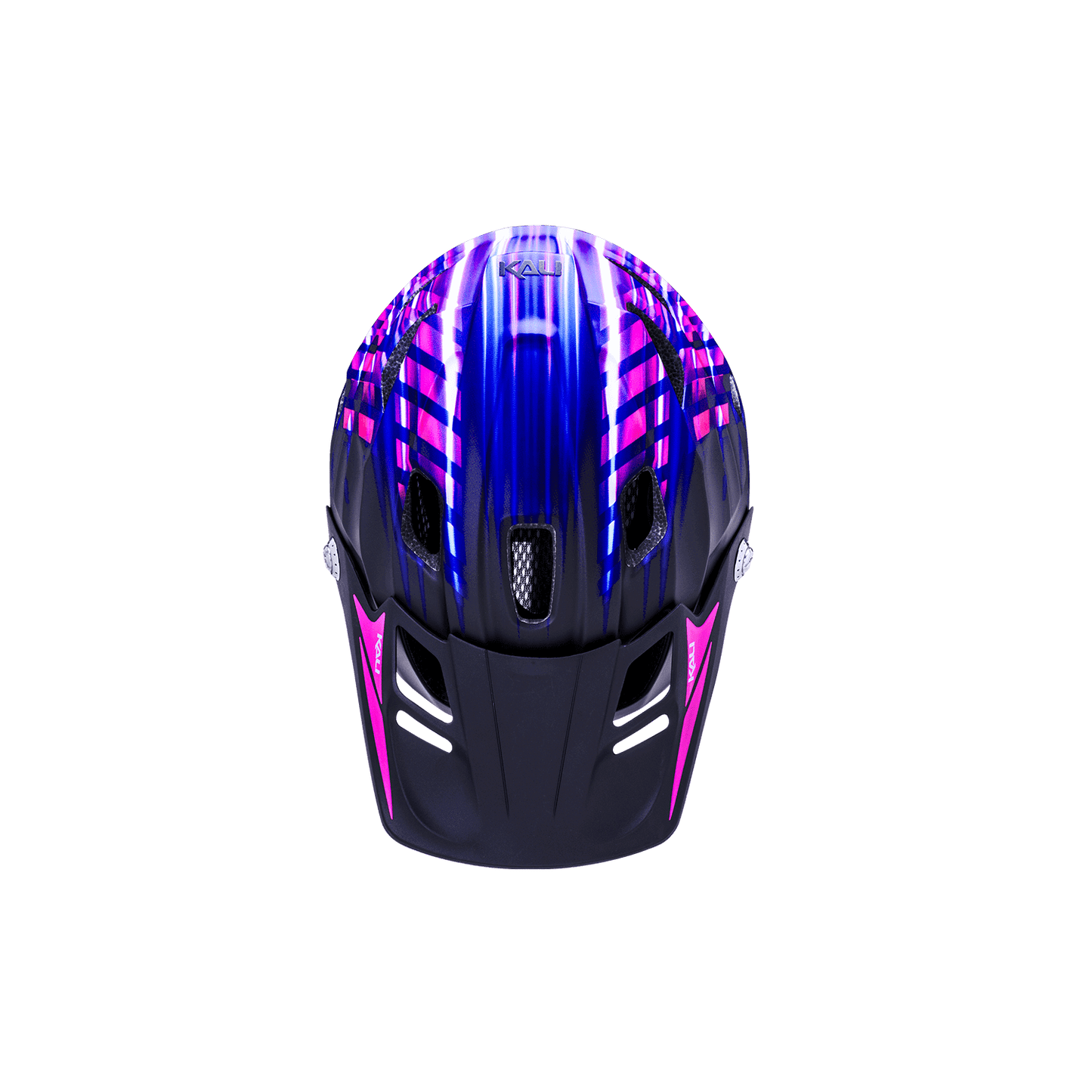 Maya Full Face Child helmet featuring a vibrant blue and pink design for ultimate protection and style for young riders.