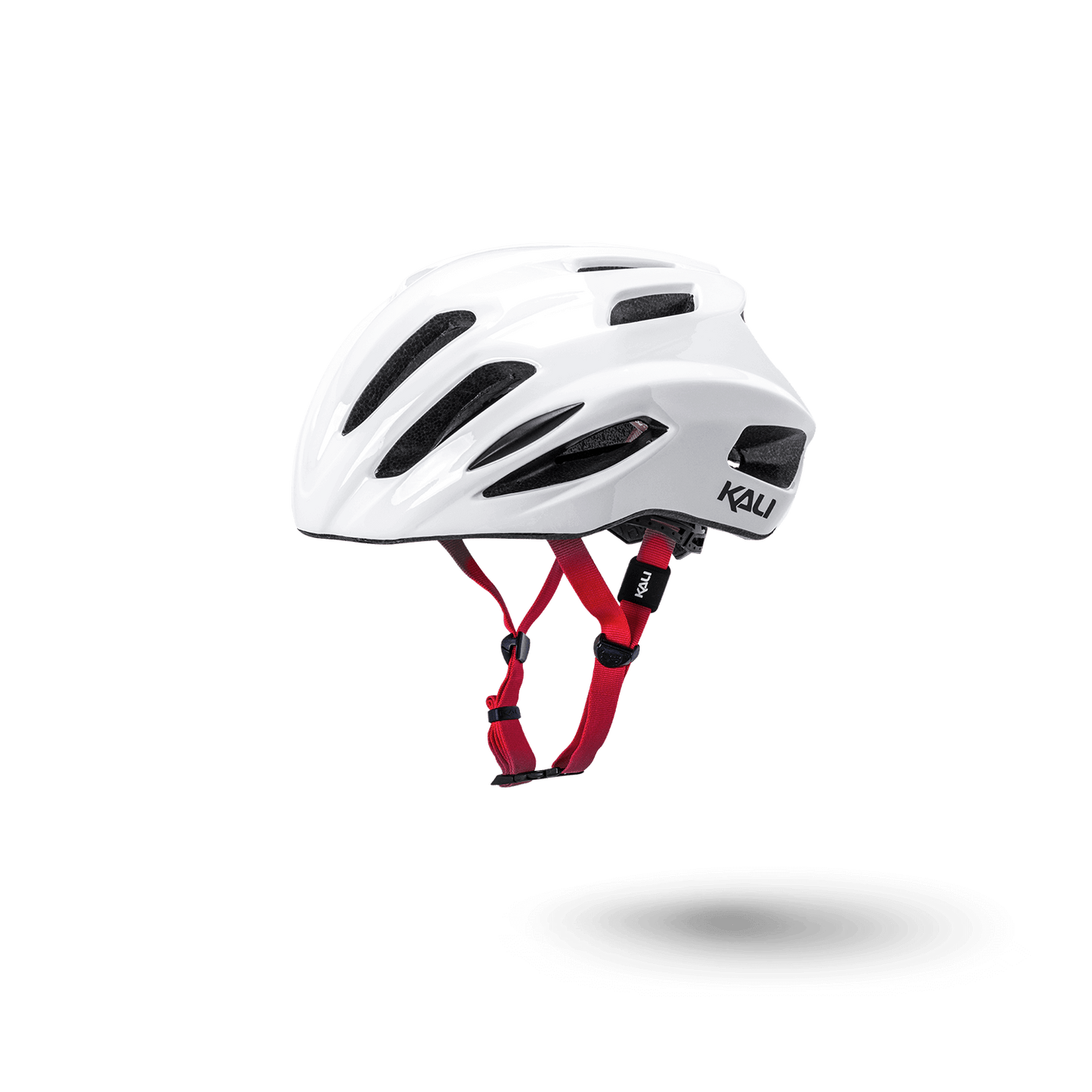 Stylish lightweight white Kali helmet, designed for optimal protection and comfort, perfect for cycling enthusiasts.