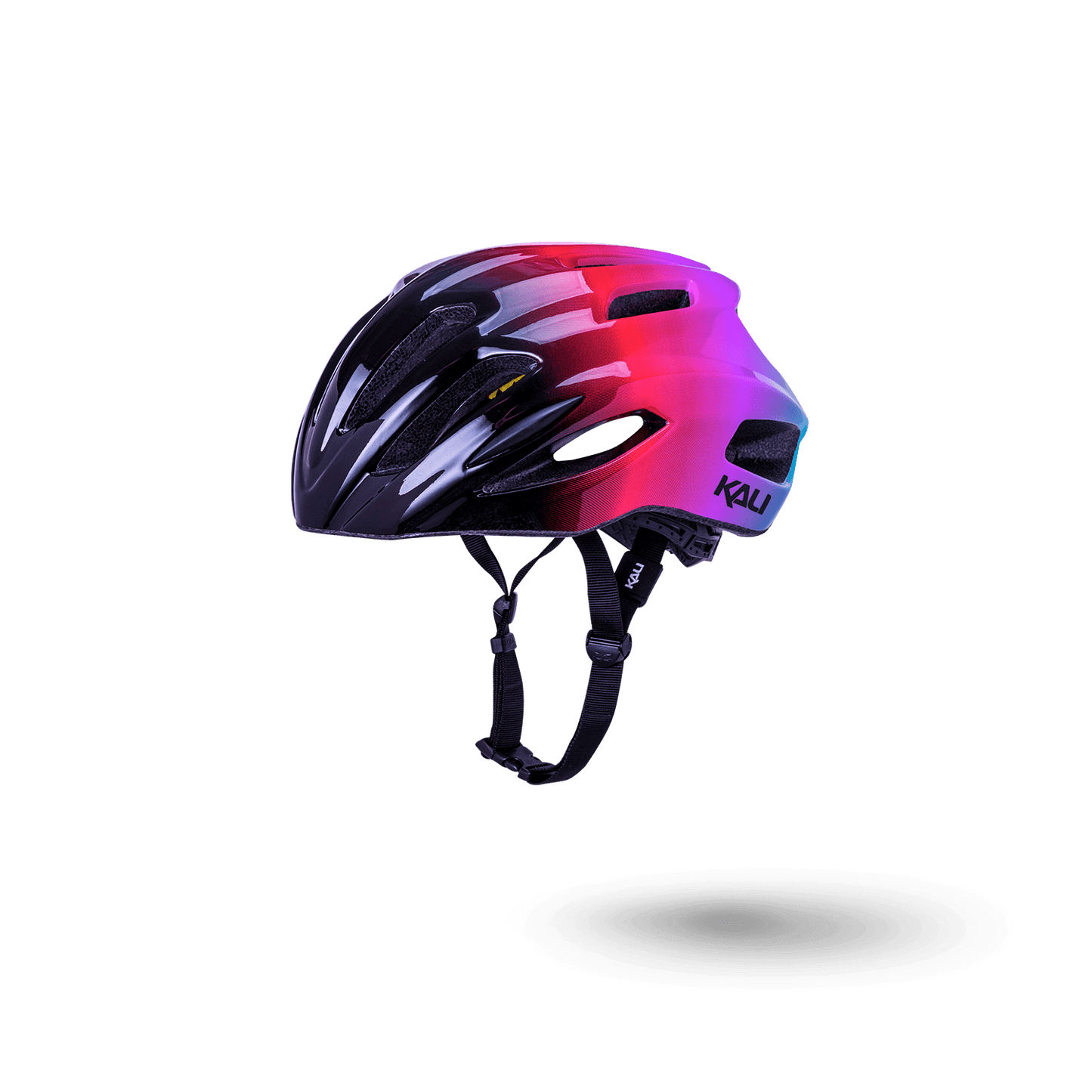 Lightweight and stylish Kali helmet in vibrant gradient design, offering premium protection for cyclists.