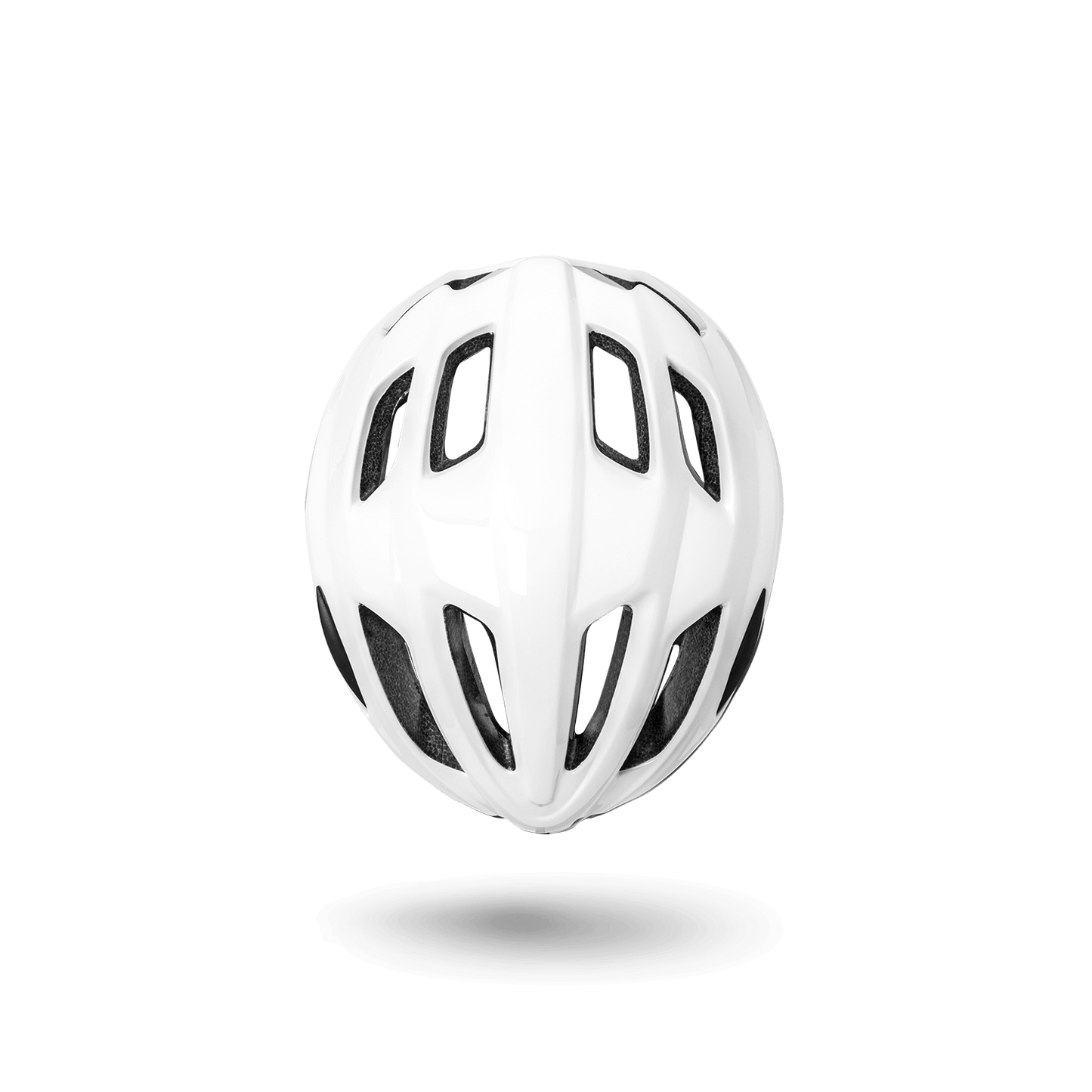 Lightweight white bicycle helmet with stylish ventilation design for optimal protection and comfort.