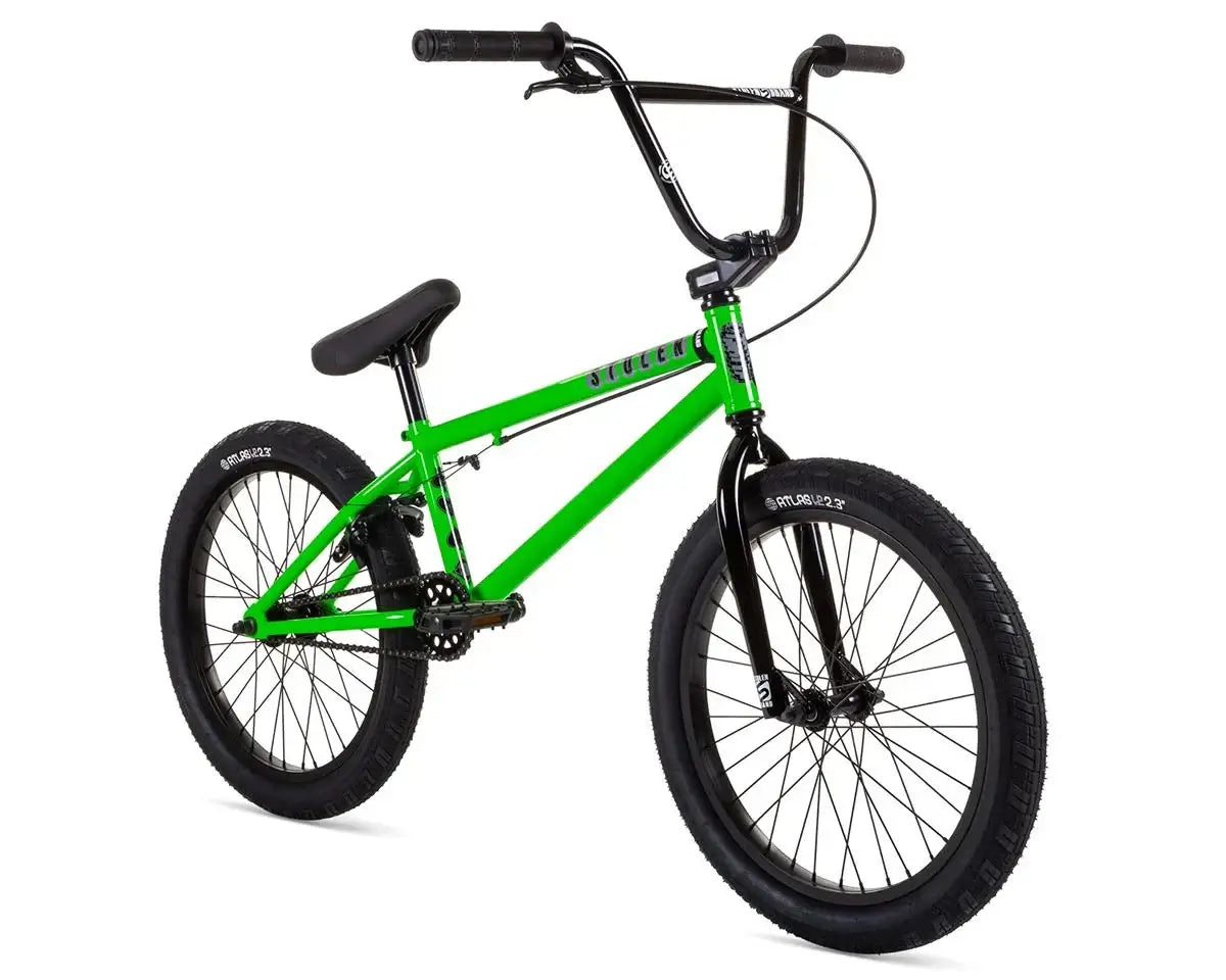 Stolen Casino 20" BMX bike in vibrant green color, showcasing modern geometry and sturdy tires.