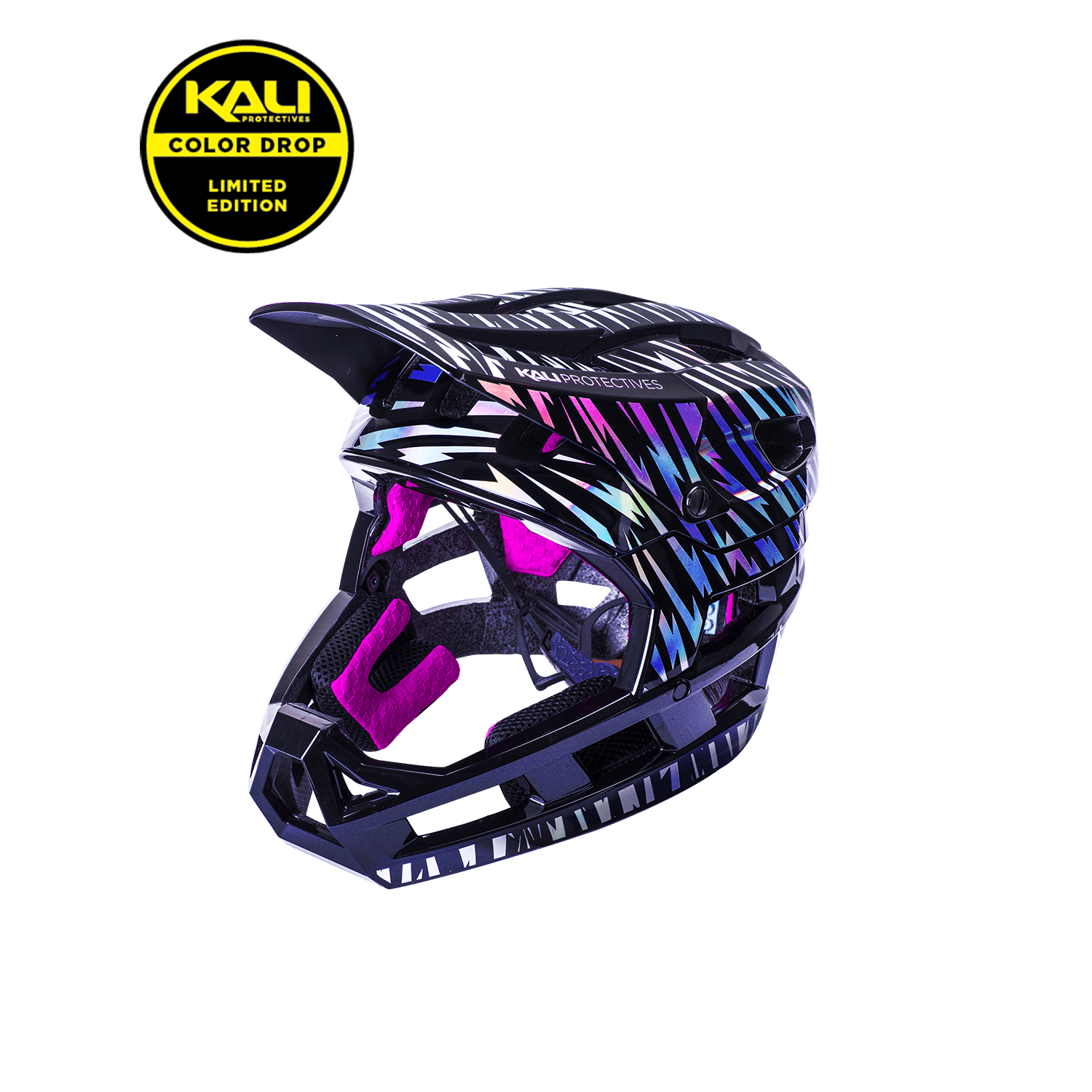 Limited edition DH Invader helmet by Kali Protectives with vibrant colors and enhanced protection features.