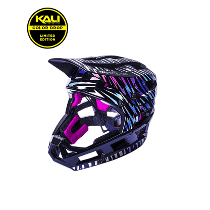 Limited edition DH Invader helmet by Kali Protectives with vibrant colors and enhanced protection features.