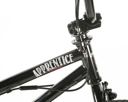 Colony Apprentice BMX bike frame with integrated headset and black finish, designed for flatland riding.