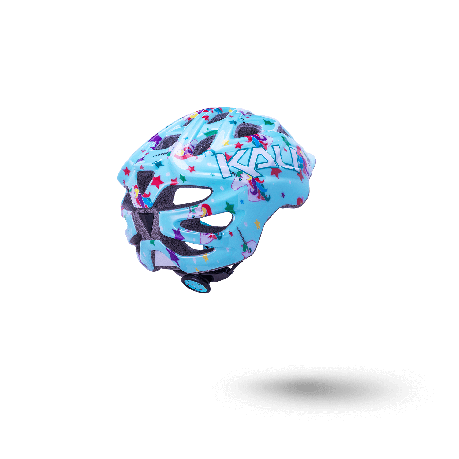 Chakra Child helmet designed for kids, featuring a vibrant blue color and playful graphics, perfect for young skaters.